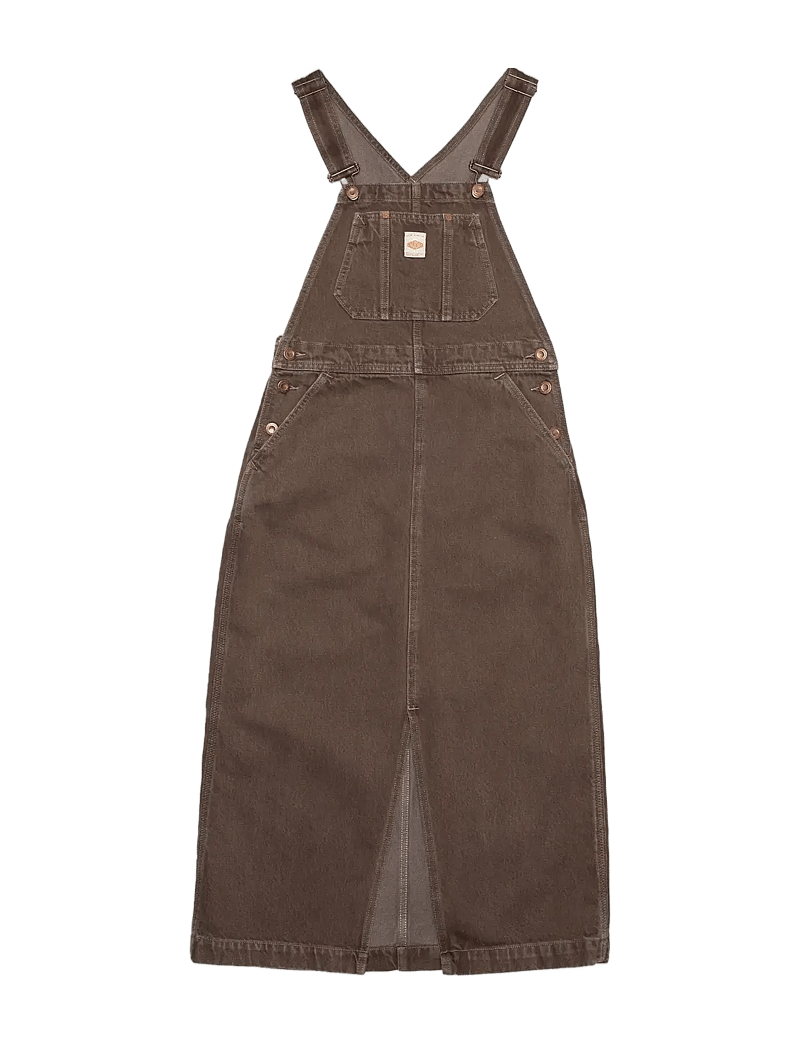 Nudie Jeans - Inger Dungarees Dress Espresso Brown - denimkjoler - brown - 1
