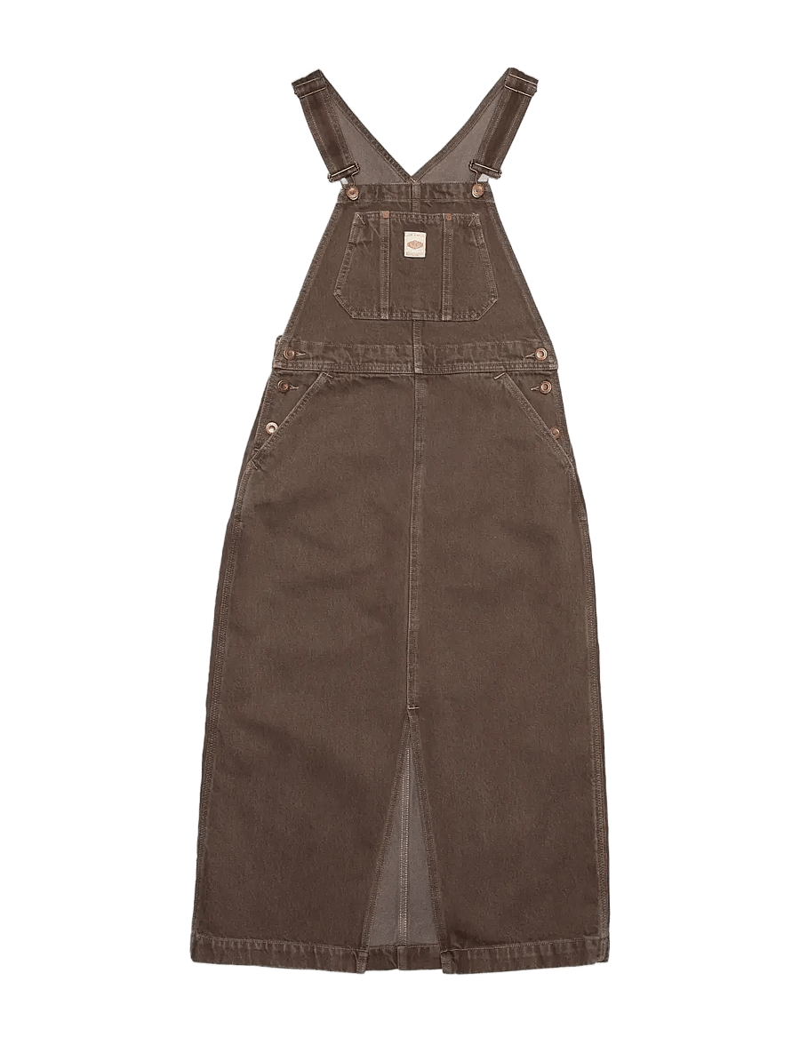 Nudie Jeans - Inger Dungarees Dress Espresso Brown - denimkjoler - brown - 1