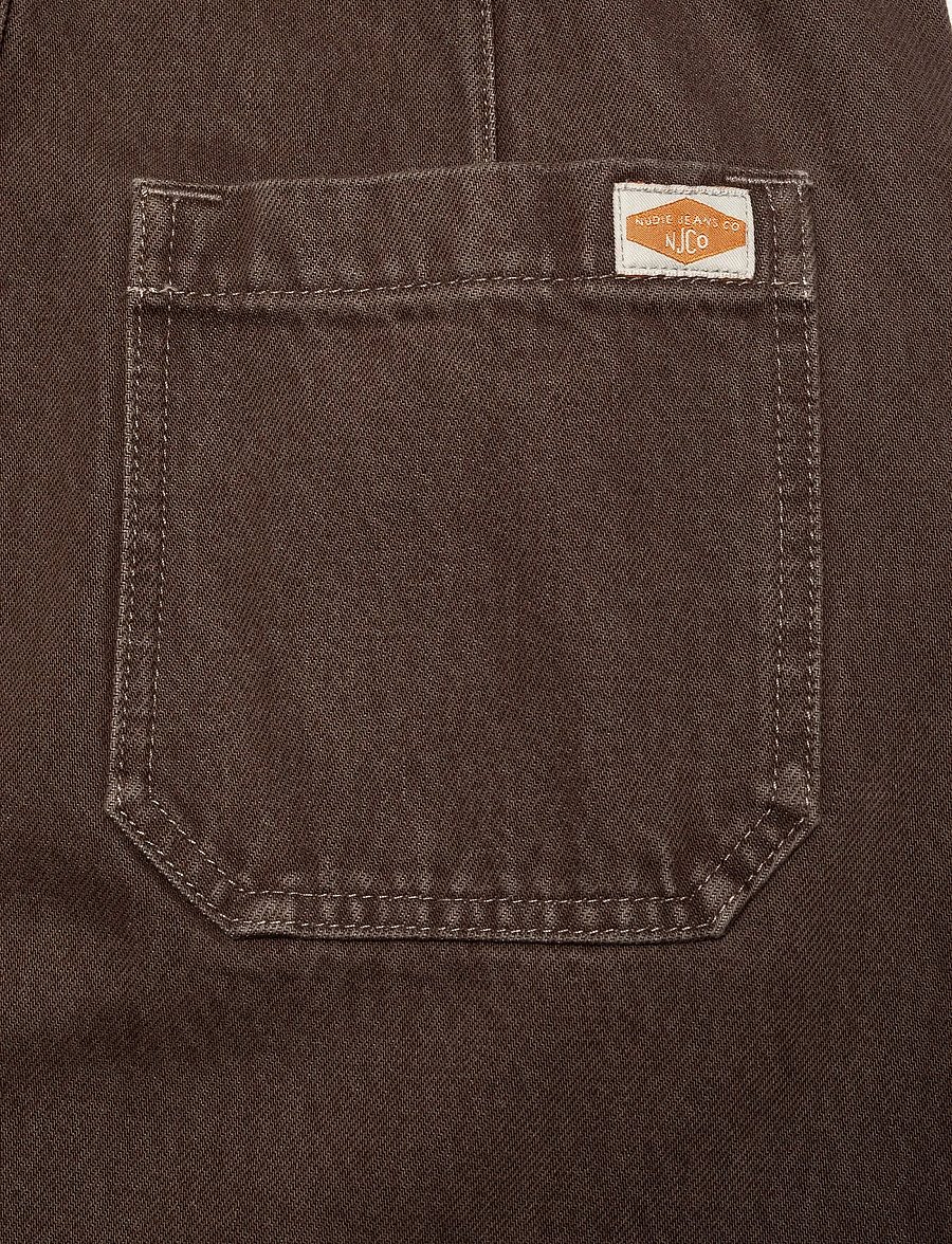 Nudie Jeans - Inger Dungarees Dress Espresso Brown - denimkjoler - brown - 4