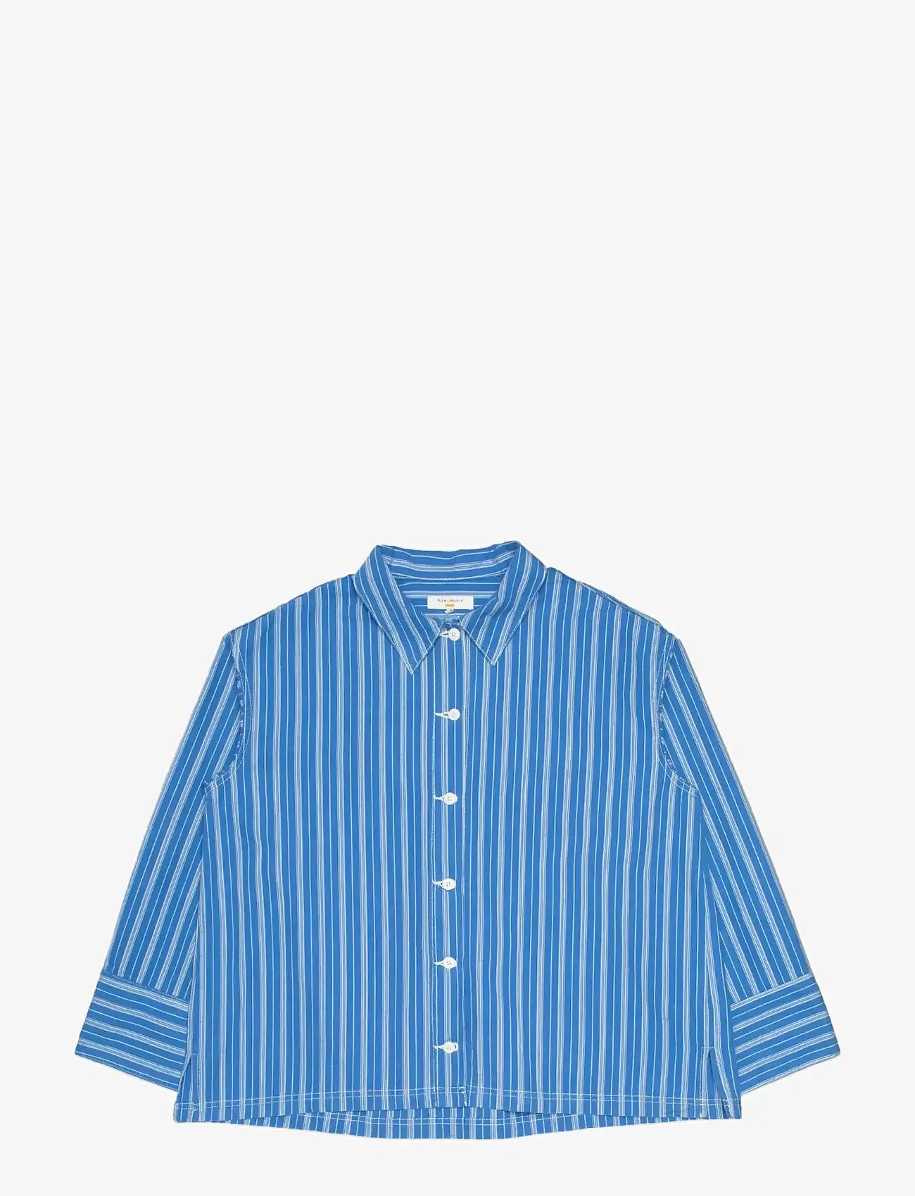 Nudie Jeans - Jutta Shirt Striped Blue/Offwhite - långärmade skjortor - blue/offwhite - 1