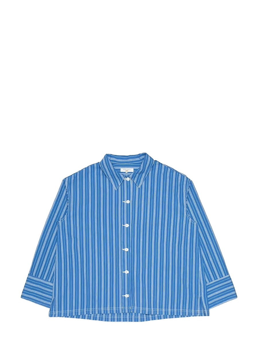 Nudie Jeans - Jutta Shirt Striped Blue/Offwhite - langärmlige hemden - blue/offwhite - 1