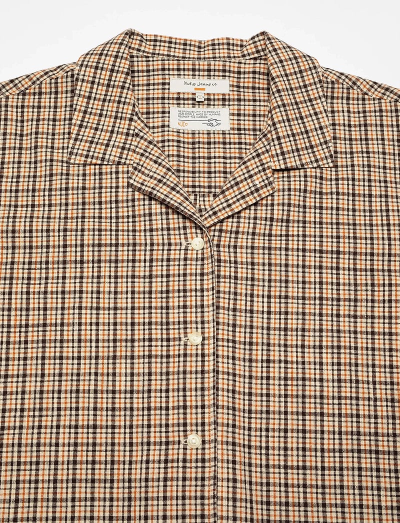 Nudie Jeans - Juni Checked Shirt - långärmade skjortor - brown - 3