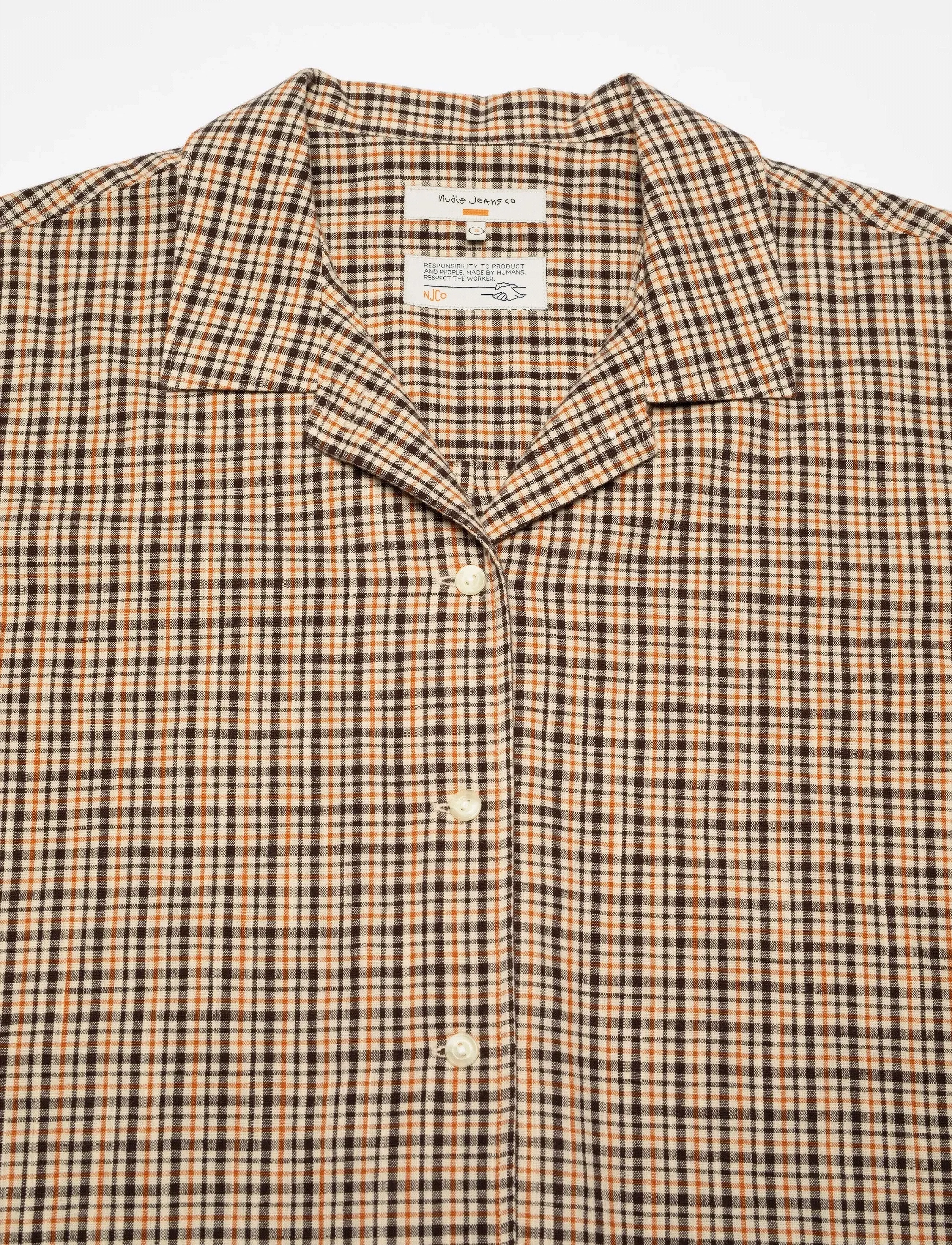 Nudie Jeans - Juni Checked Shirt - långärmade skjortor - brown - 3