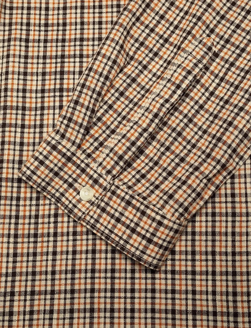 Nudie Jeans - Juni Checked Shirt - långärmade skjortor - brown - 4