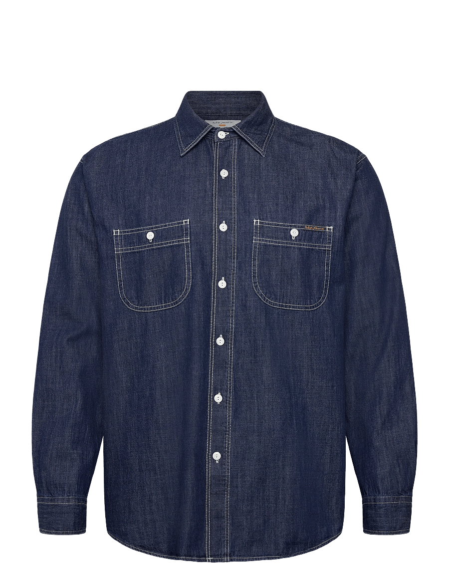 Nudie Jeans - Julian Denim Shirt Rinsed - chemises basiques - blue - 1