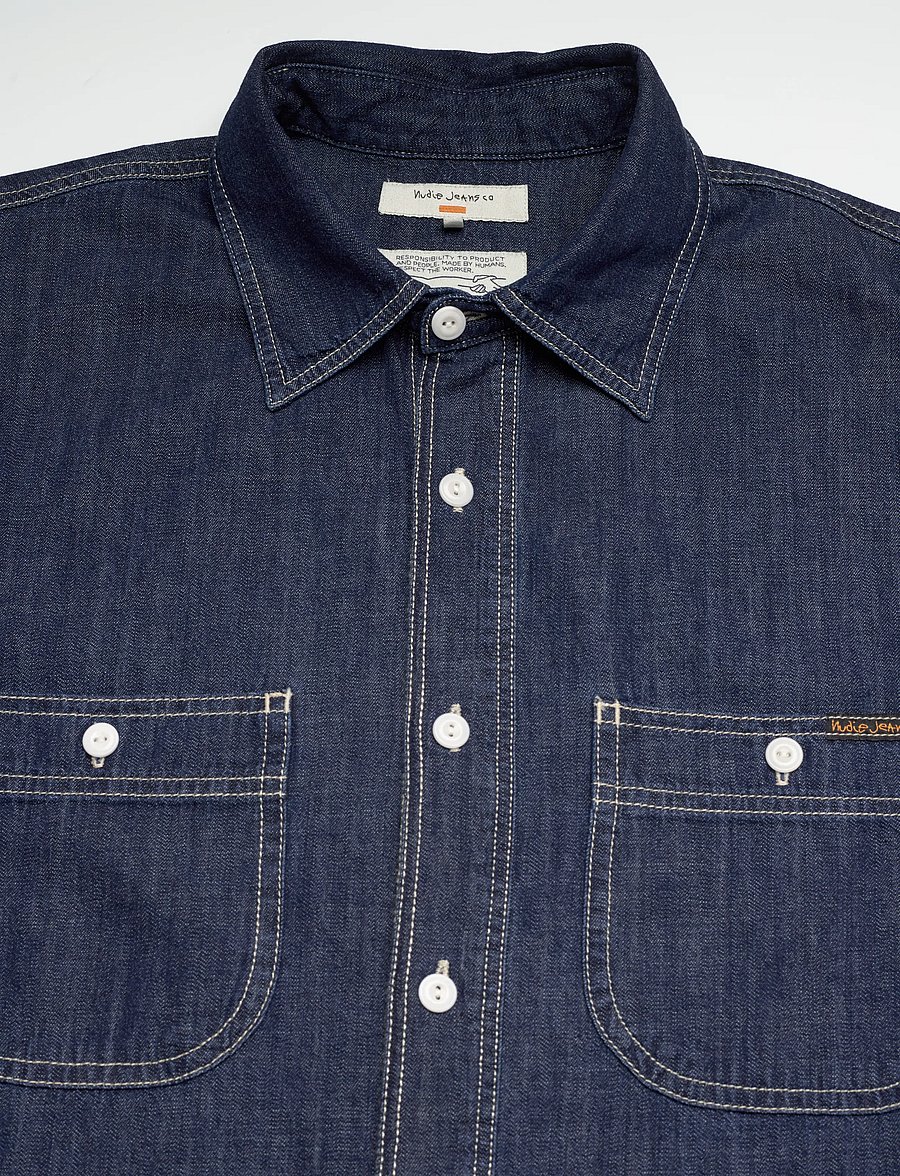 Nudie Jeans - Julian Denim Shirt Rinsed - chemises basiques - blue - 3