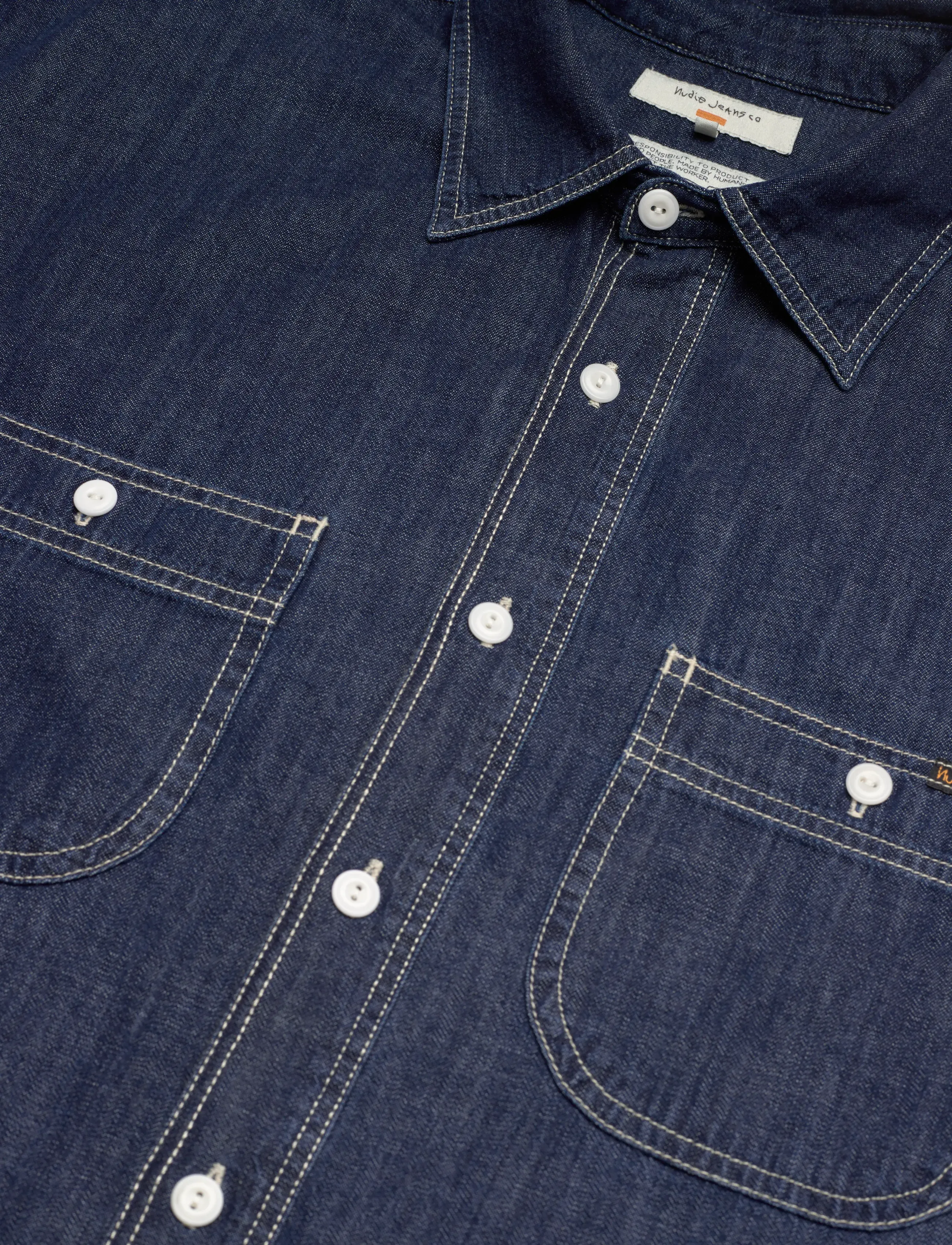 Nudie Jeans - Julian Denim Shirt Rinsed - chemises basiques - blue - 4