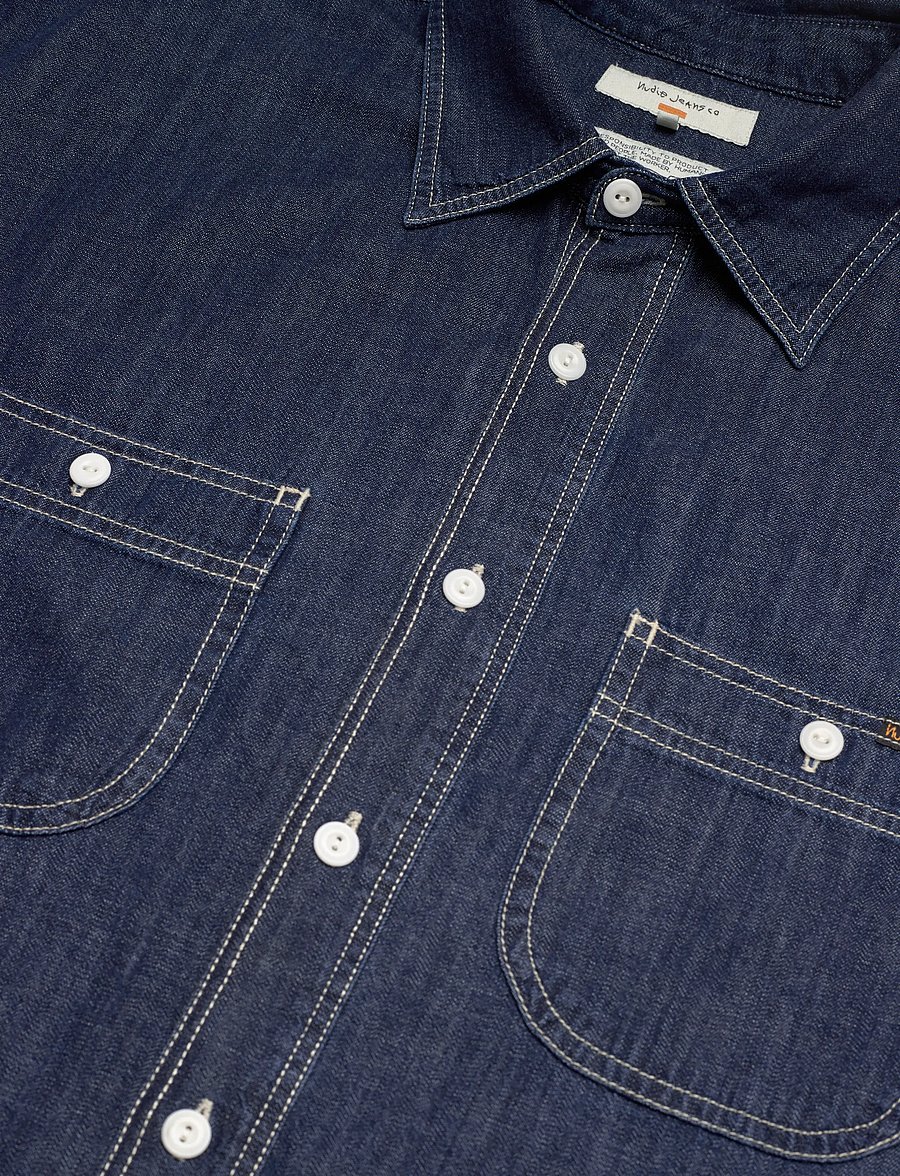 Nudie Jeans - Julian Denim Shirt Rinsed - chemises basiques - blue - 4