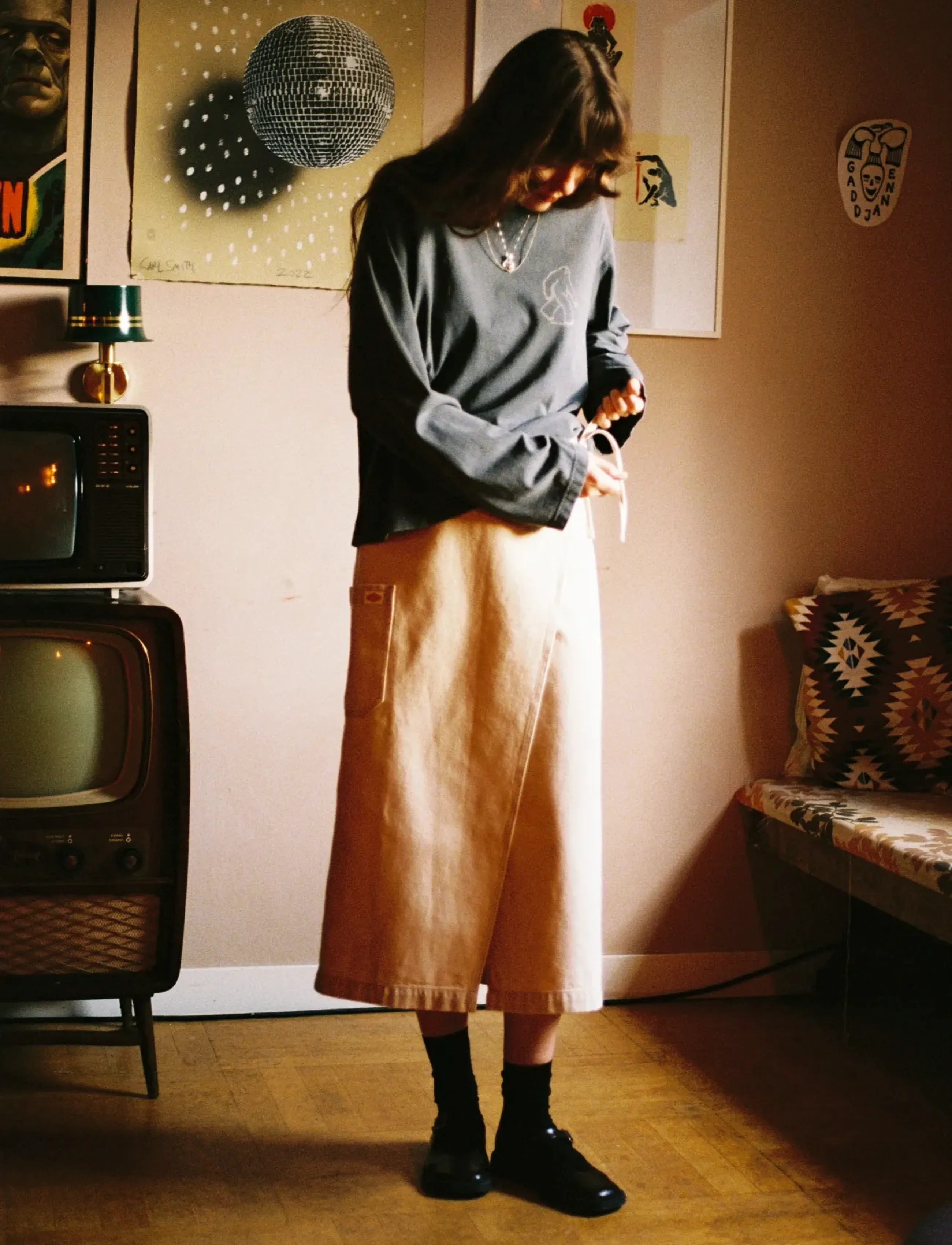 Nudie Jeans Irma Skirt Denim - Omlottkjolar - PALE YELLOW / cream