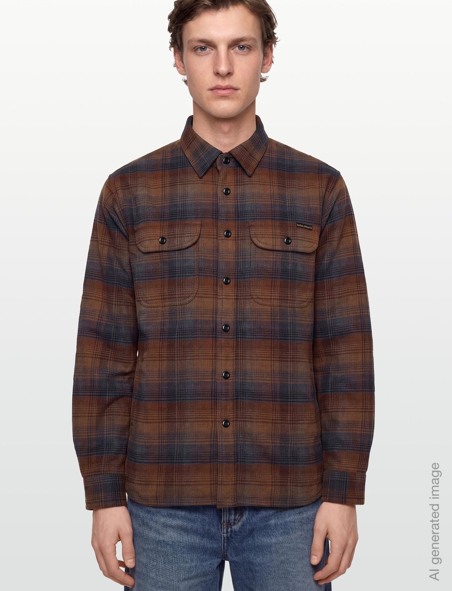 Nudie Jeans - Glenn Padded Shirt Check Multi - flanell-hemden - multi - 3
