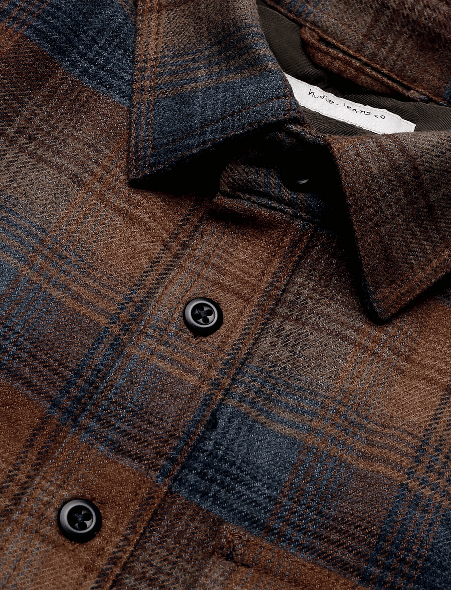 Nudie Jeans - Glenn Padded Shirt Check Multi - flanellskjortor - multi - 2