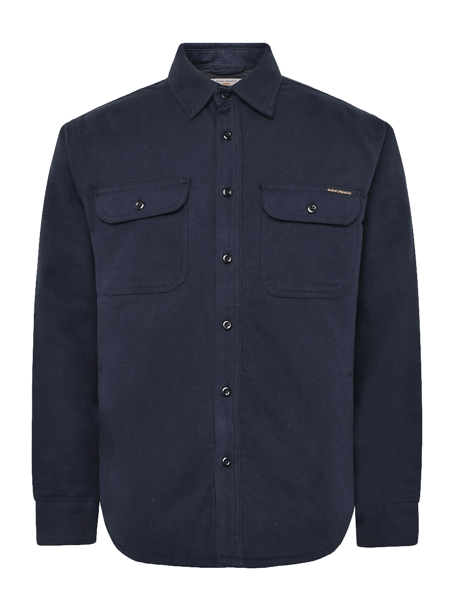 Nudie Jeans - Glenn Padded Shirt Flannel Blueberry - basic-hemden - blueberry - 0