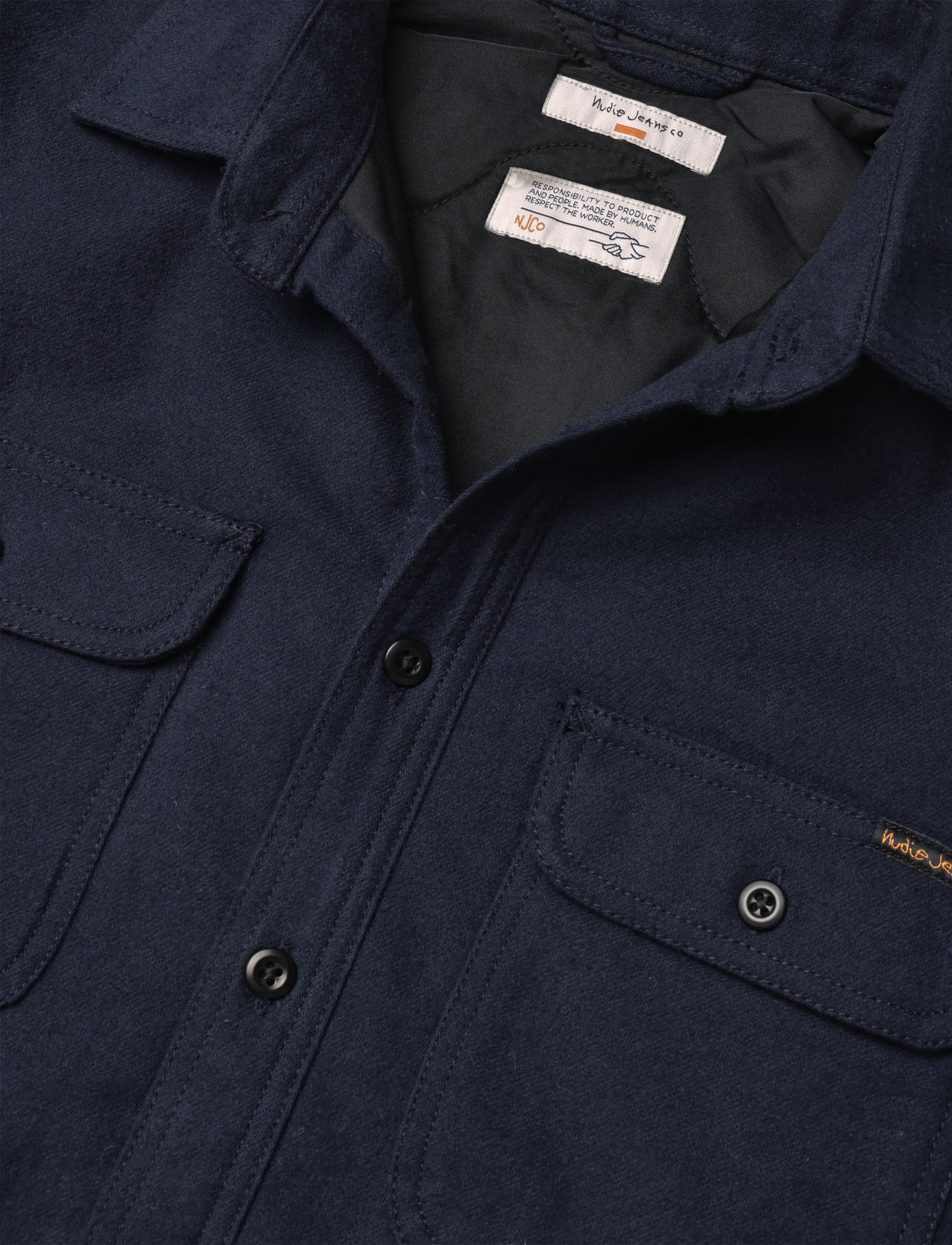Nudie Jeans - Glenn Padded Shirt Flannel Blueberry - basic-hemden - blueberry - 2