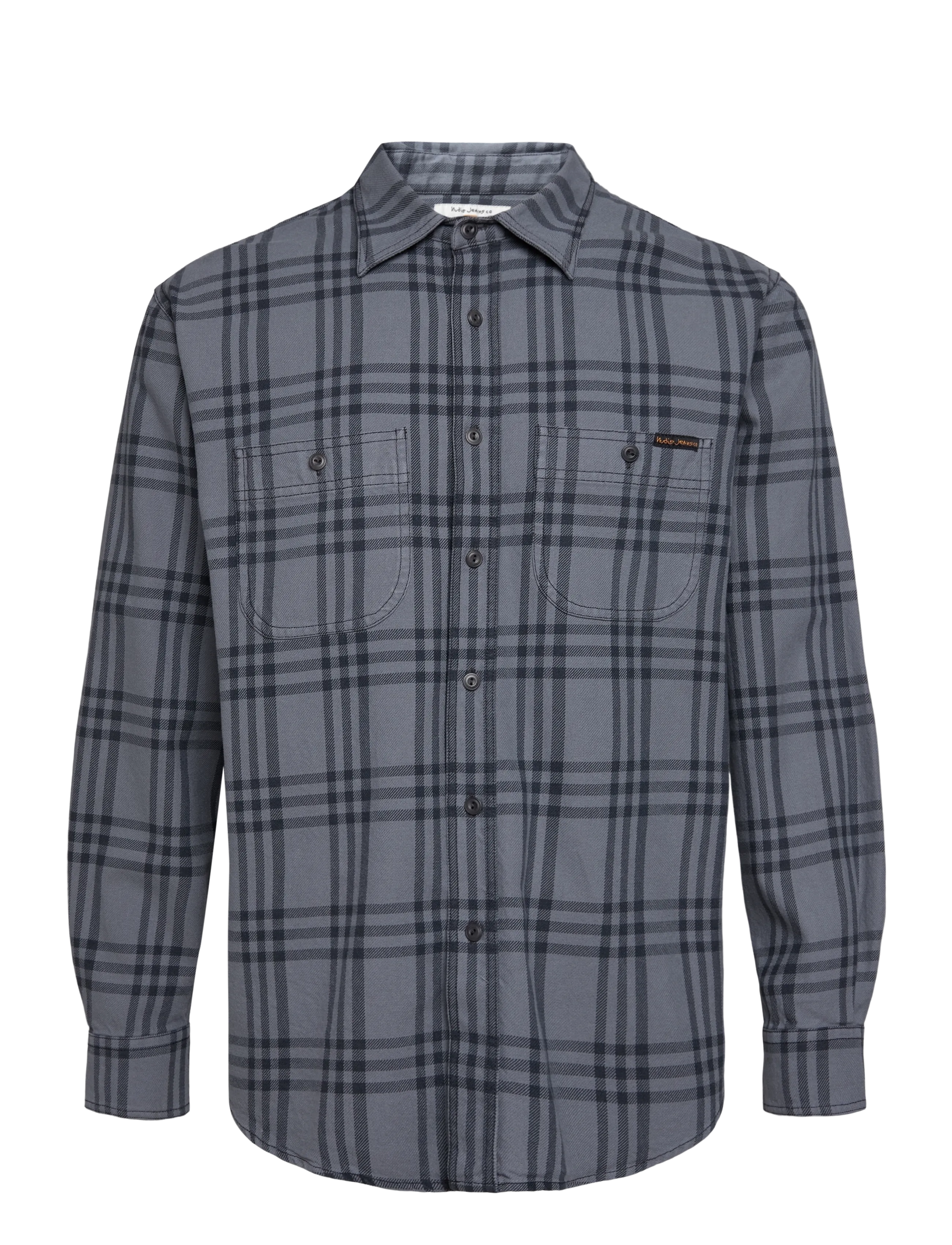 Nudie Jeans Julian Shirt Grey Check Multi - Skjortor - MULTI / grey
