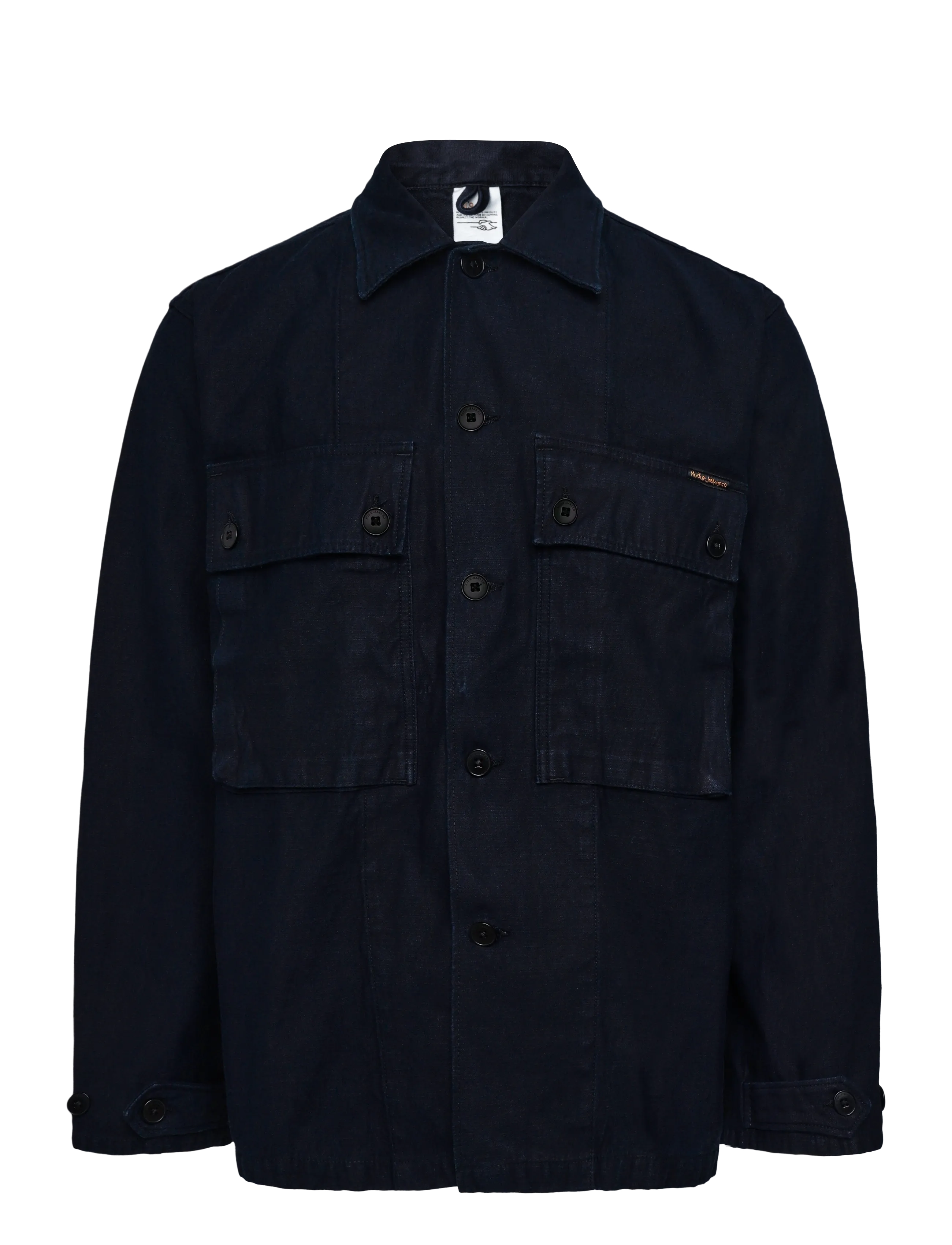 Nudie Jeans Nino Shirt Back Sateen Indigo - Nudie Jeans - INDIGO / navy