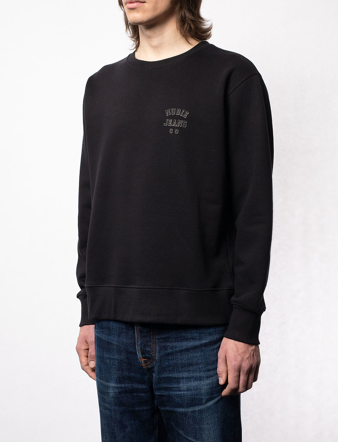 Nudie Jeans Frasse Logo Sweatshirt Black Sweatshirts Boozt