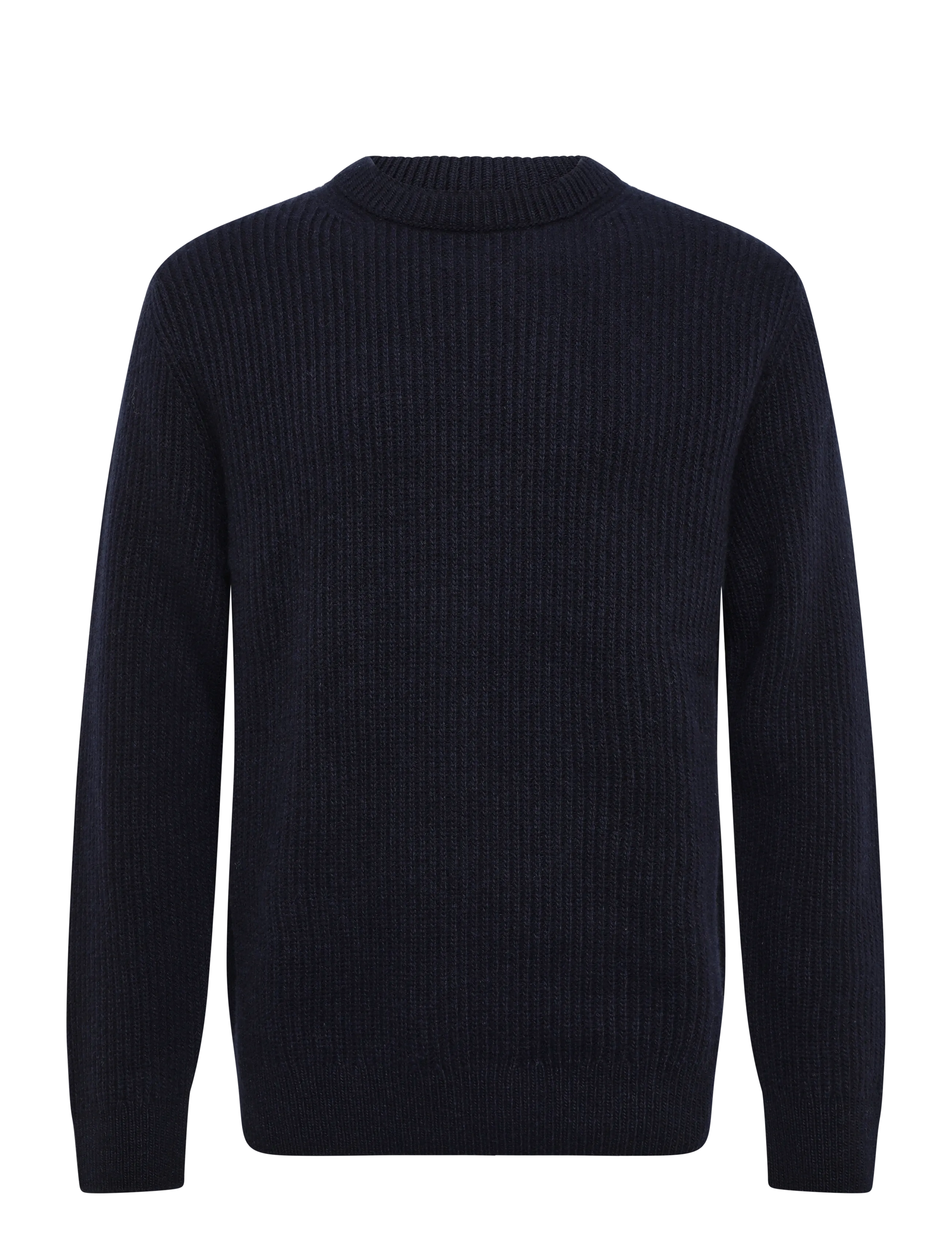 Nudie Jeans August Rib Wool Sweater Navy - Rundhals - NAVY / navy