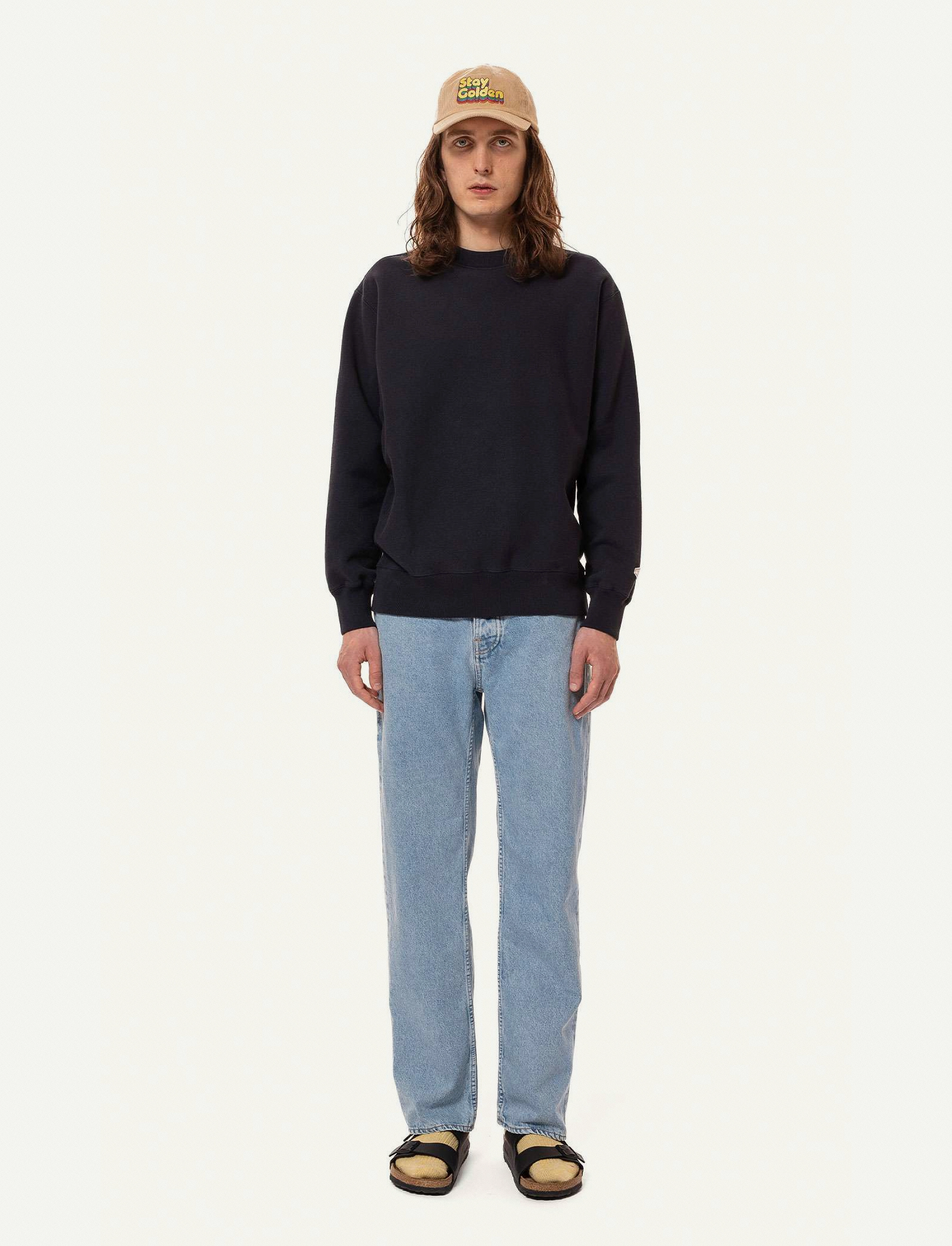 Nudie Jeans Hasse Crew Neck Navy - Nudie Jeans - NAVY / navy
