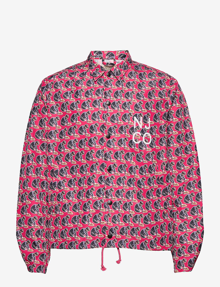 Nudie Jeans - Josef Coach Jkt Logo Boy - frühlingsjacken - cerise - 0
