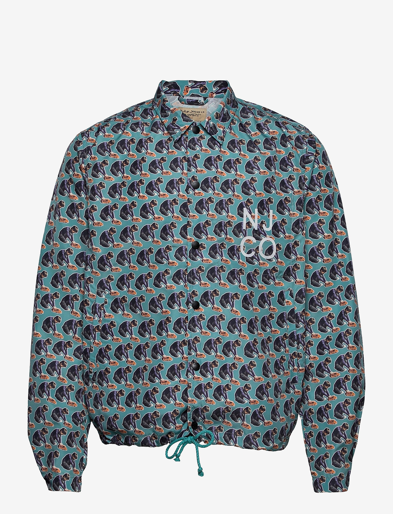 Nudie Jeans - Josef Coach Jkt Logo Boy - efterårsjakker - turquoise - 0
