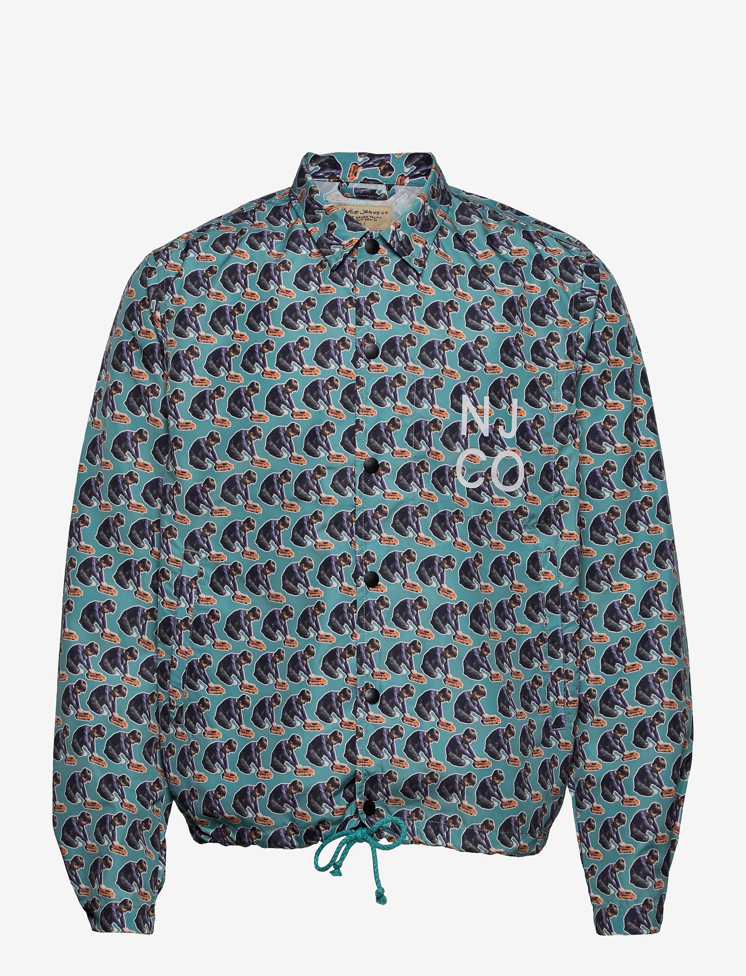 Nudie Jeans Josef Coach Jkt Logo Boy - Nudie Jeans - TURQUOISE / blue