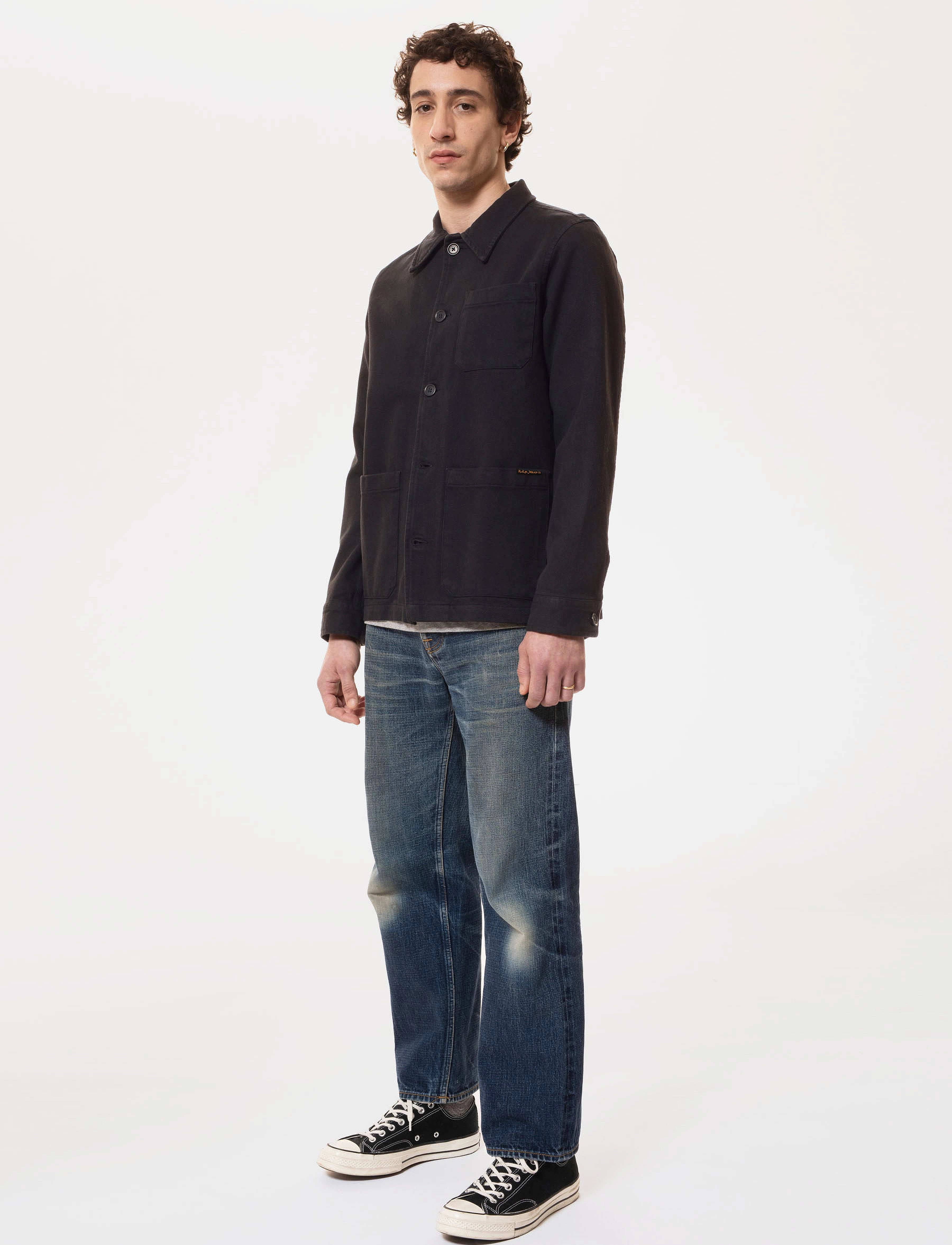 Nudie Jeans - Barney Worker Jacket Olive - päällyspaidat - black - 3