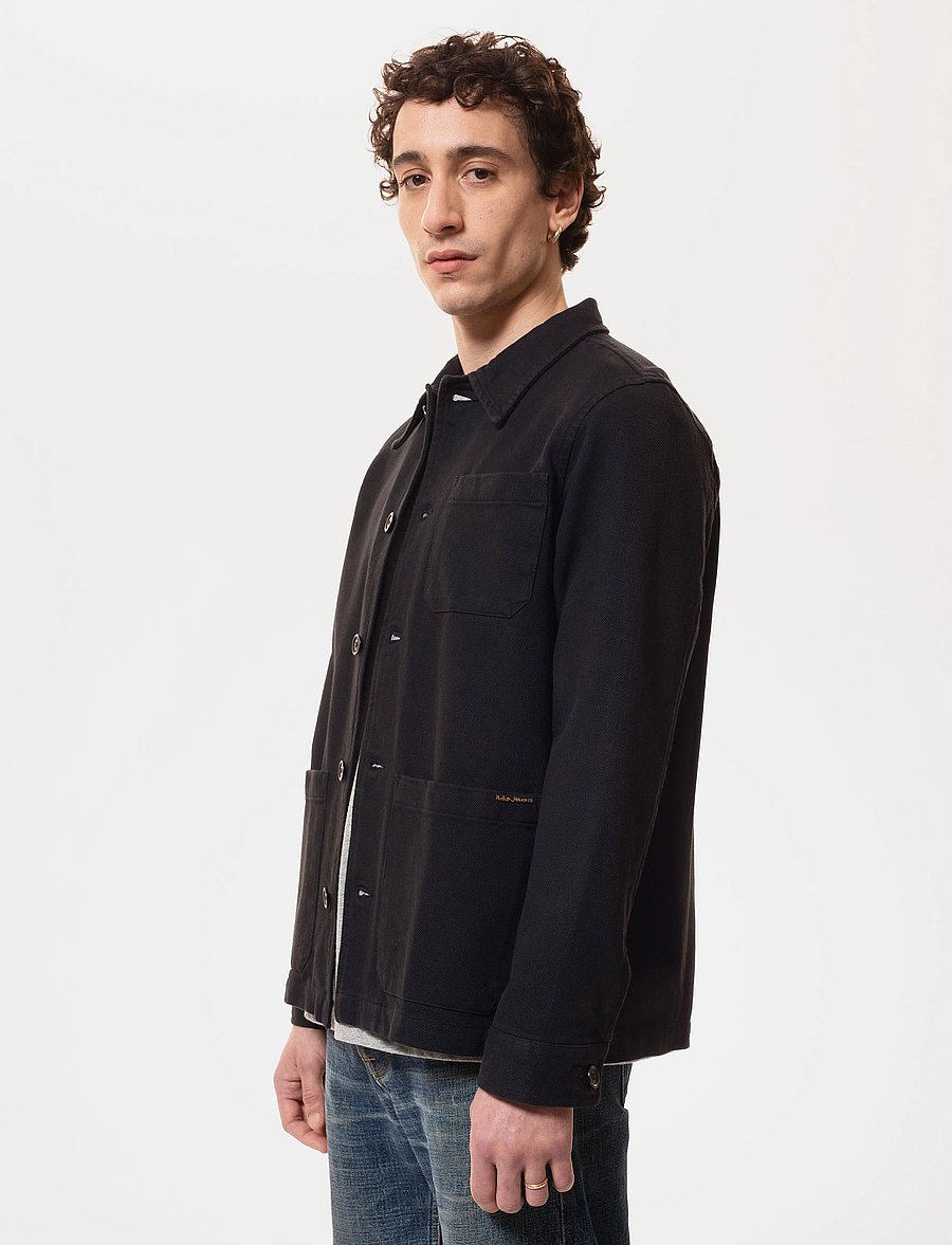 Nudie Jeans - Barney Worker Jacket Olive - päällyspaidat - black - 4