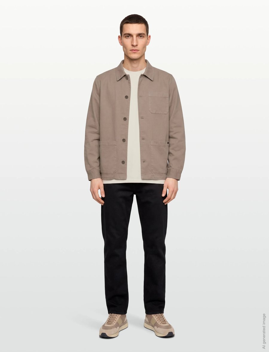 Nudie Jeans - Barney Worker Jacket Olive - Überhemden - mud - 0