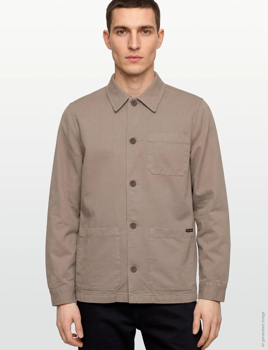 Nudie Jeans - Barney Worker Jacket Olive - Überhemden - mud - 3
