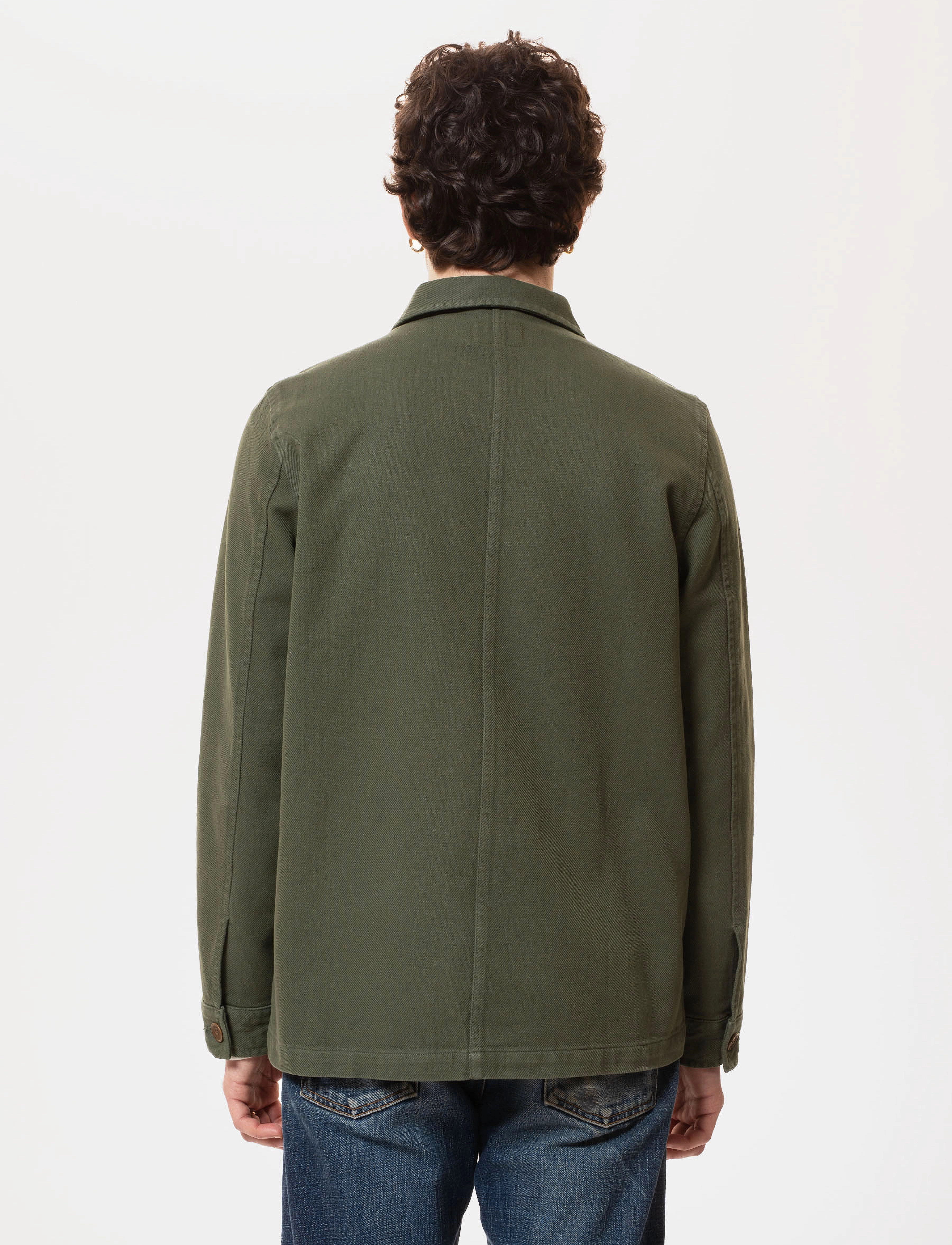 Nudie Jeans Barney Worker Jacket Brown Olive jeansjackor herr – bild 5
