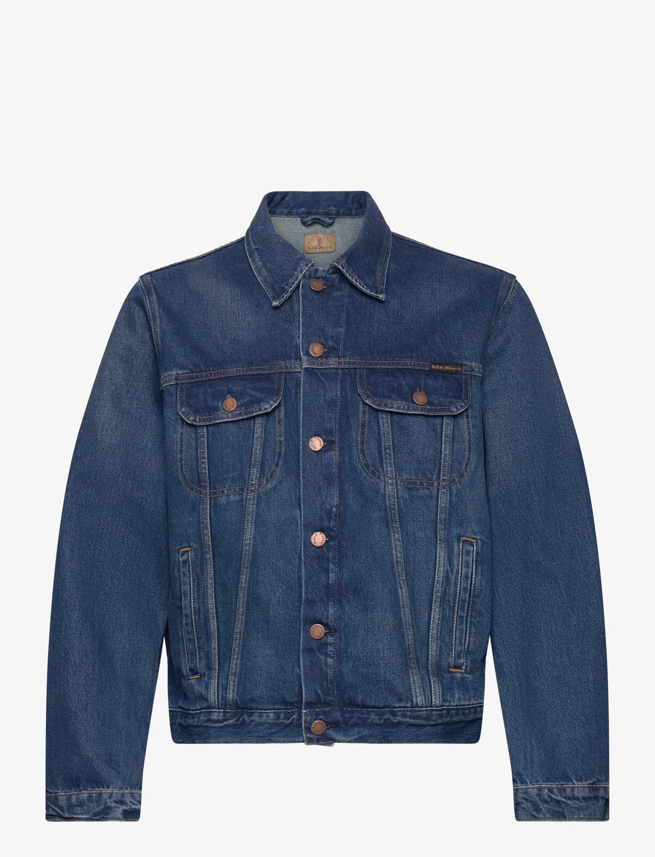 Nudie Jeans - Danny Greasy Denim Jacket - unlined denim jackets - mid blue - 0