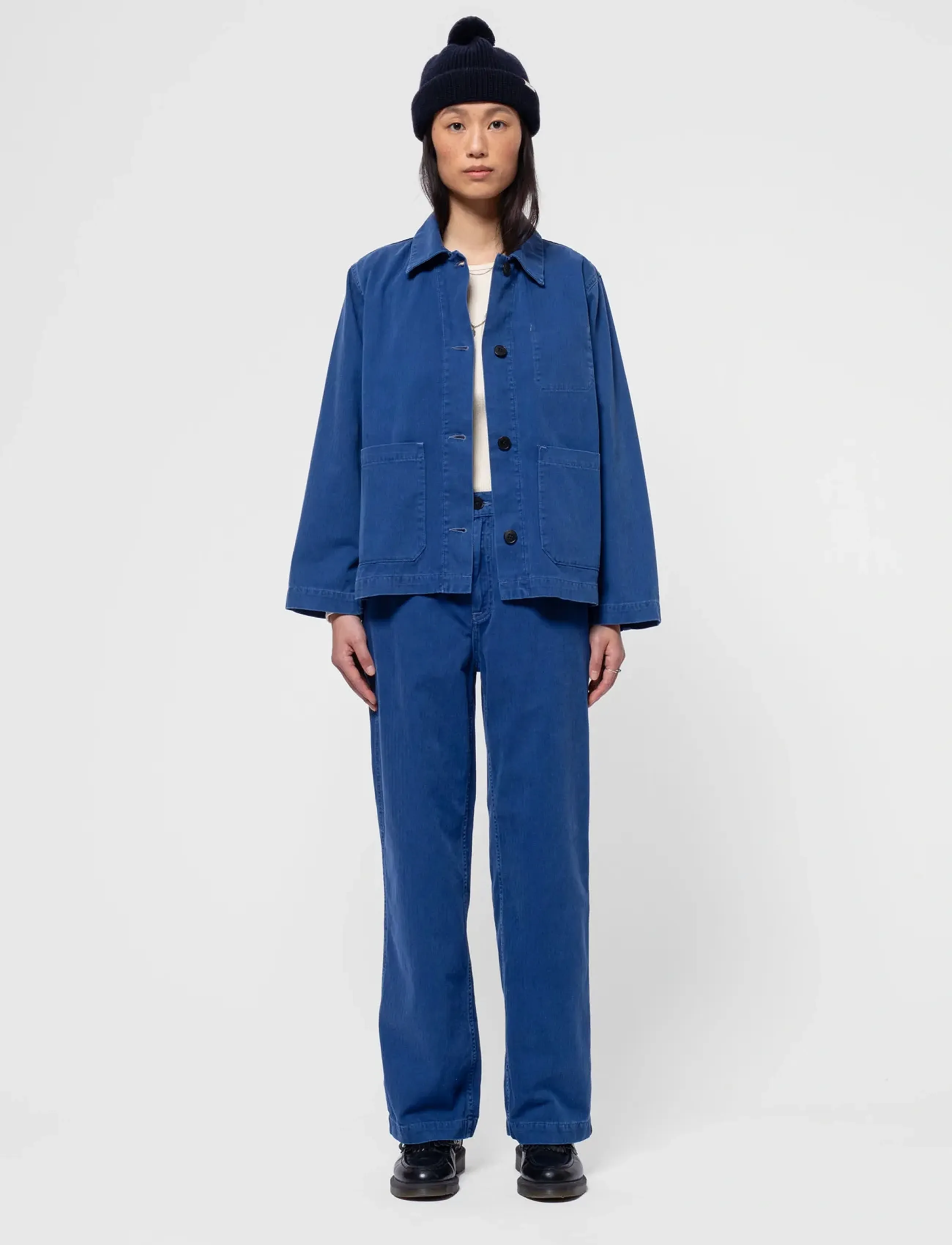 Nudie Jeans - Lovis Herringbone Jacket Blue - blue - 3