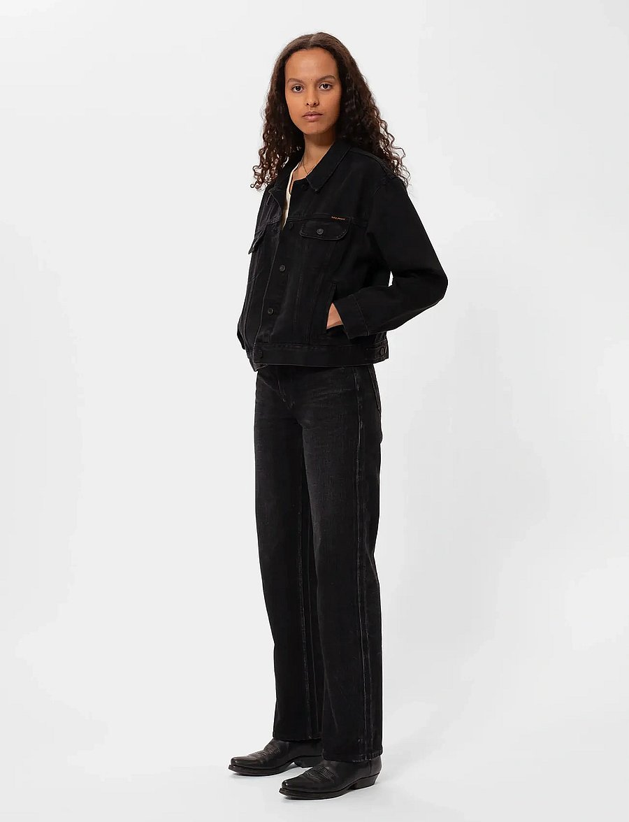 Nudie Jeans - Berit Denim Jacket Asphalt Black - vårjackor - black - 0