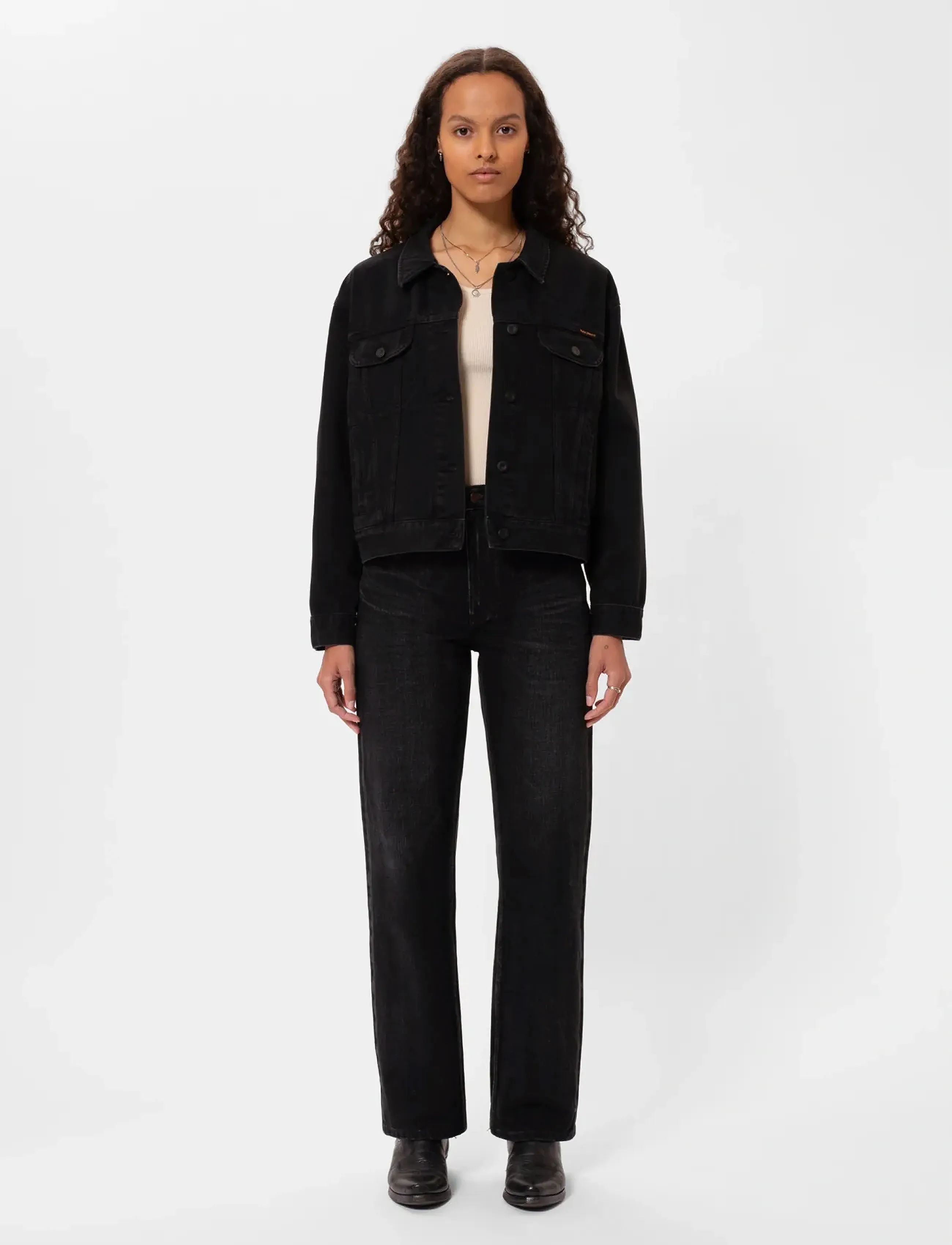 Nudie Jeans - Berit Denim Jacket Asphalt Black - vårjackor - black - 3