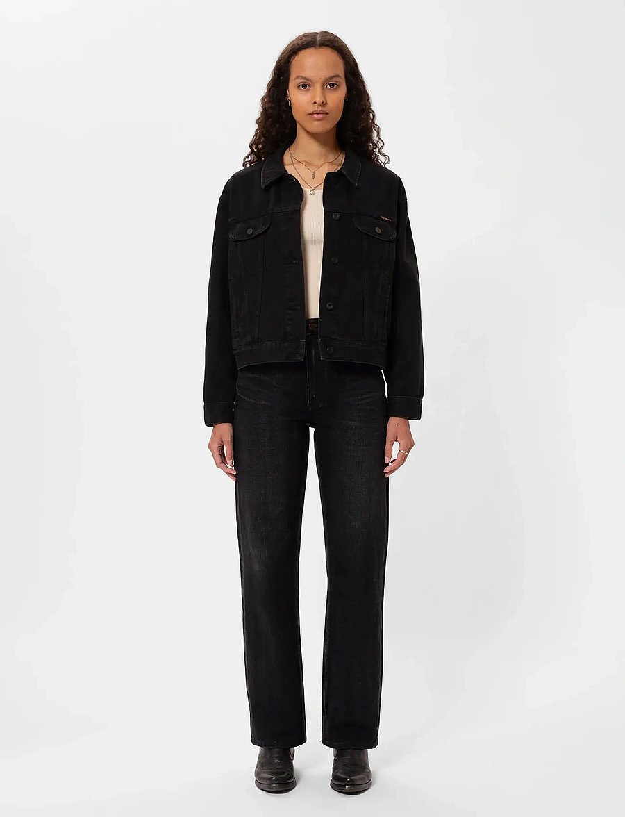 Nudie Jeans - Berit Denim Jacket Asphalt Black - vårjackor - black - 3
