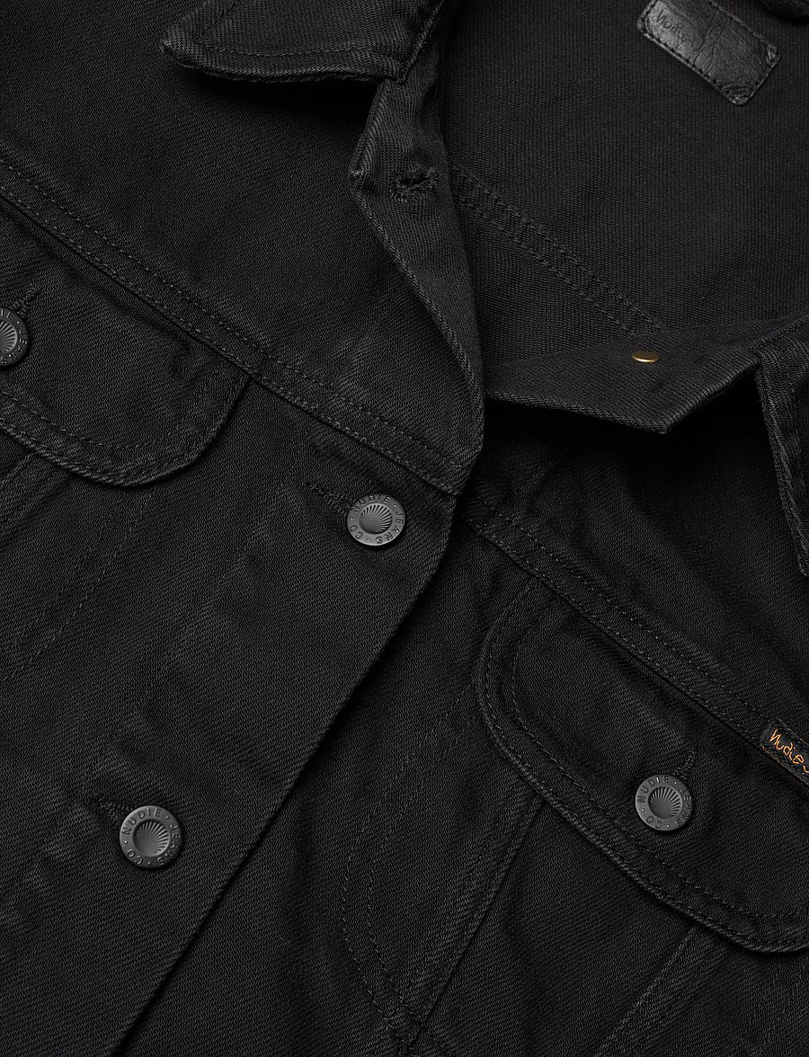 Nudie Jeans - Berit Denim Jacket Asphalt Black - vårjackor - black - 4