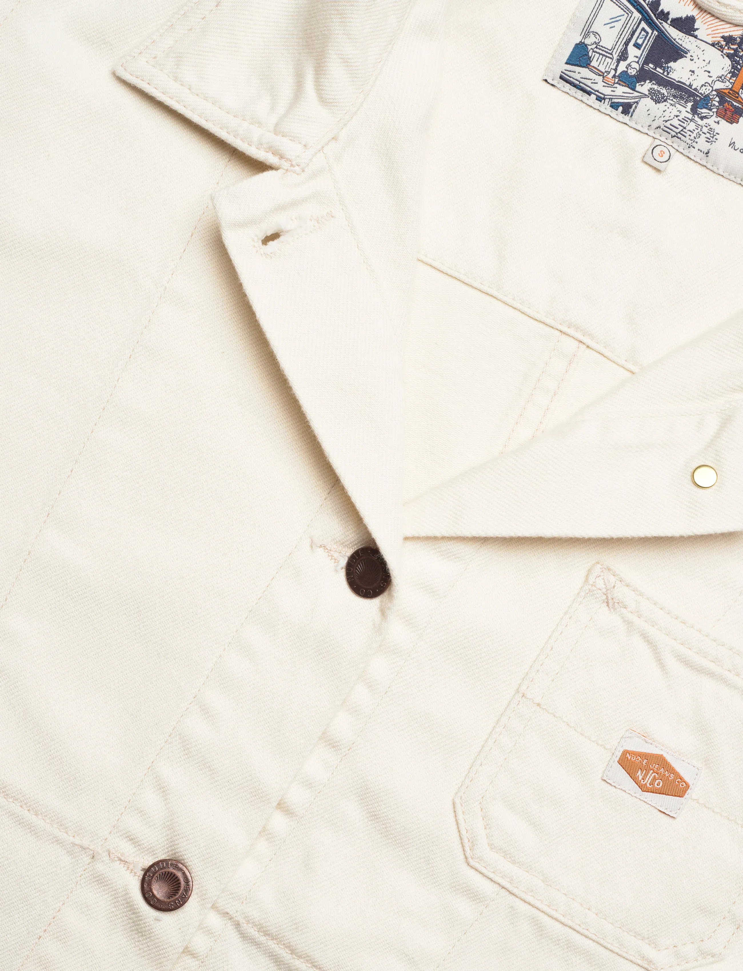 Nudie Jeans - Ada Workwear Jacket Ivory - spring jackets - ivory - 2