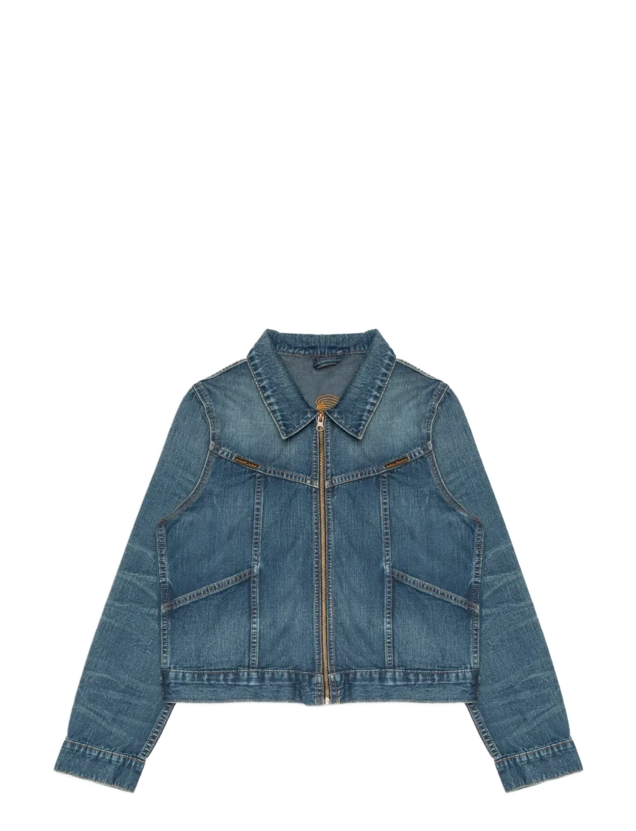 Nudie Jeans Britta Jacket Orange Painter Mid Blue - Schwedische Marken - MID BLUE / blue