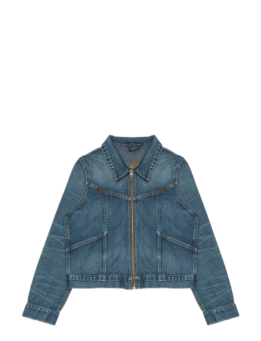 Nudie Jeans - Britta Jacket Orange Painter Mid Blue - frühlingsjacken - mid blue - 0