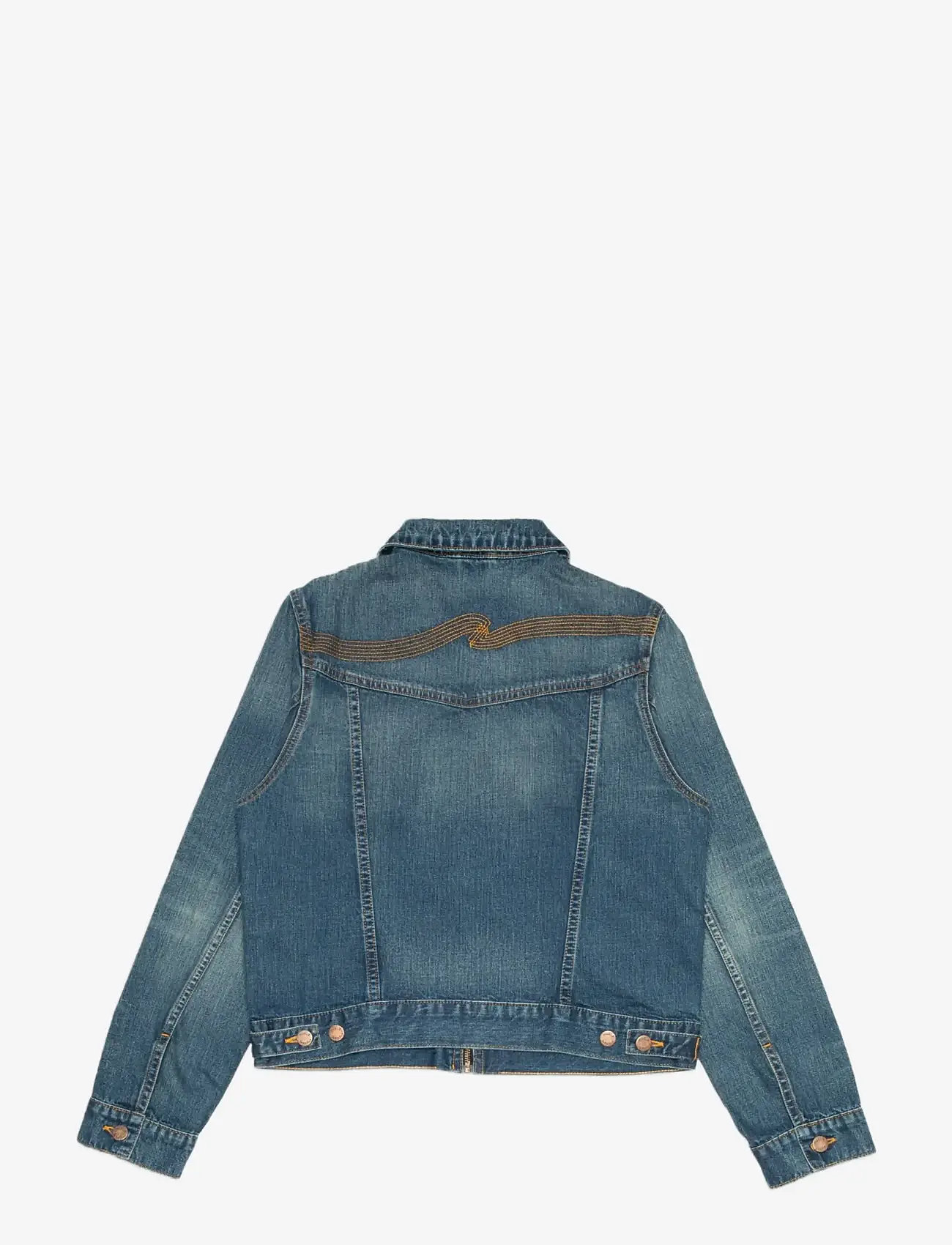 Nudie Jeans - Britta Jacket Orange Painter Mid Blue - kurtki wiosenne - mid blue - 1