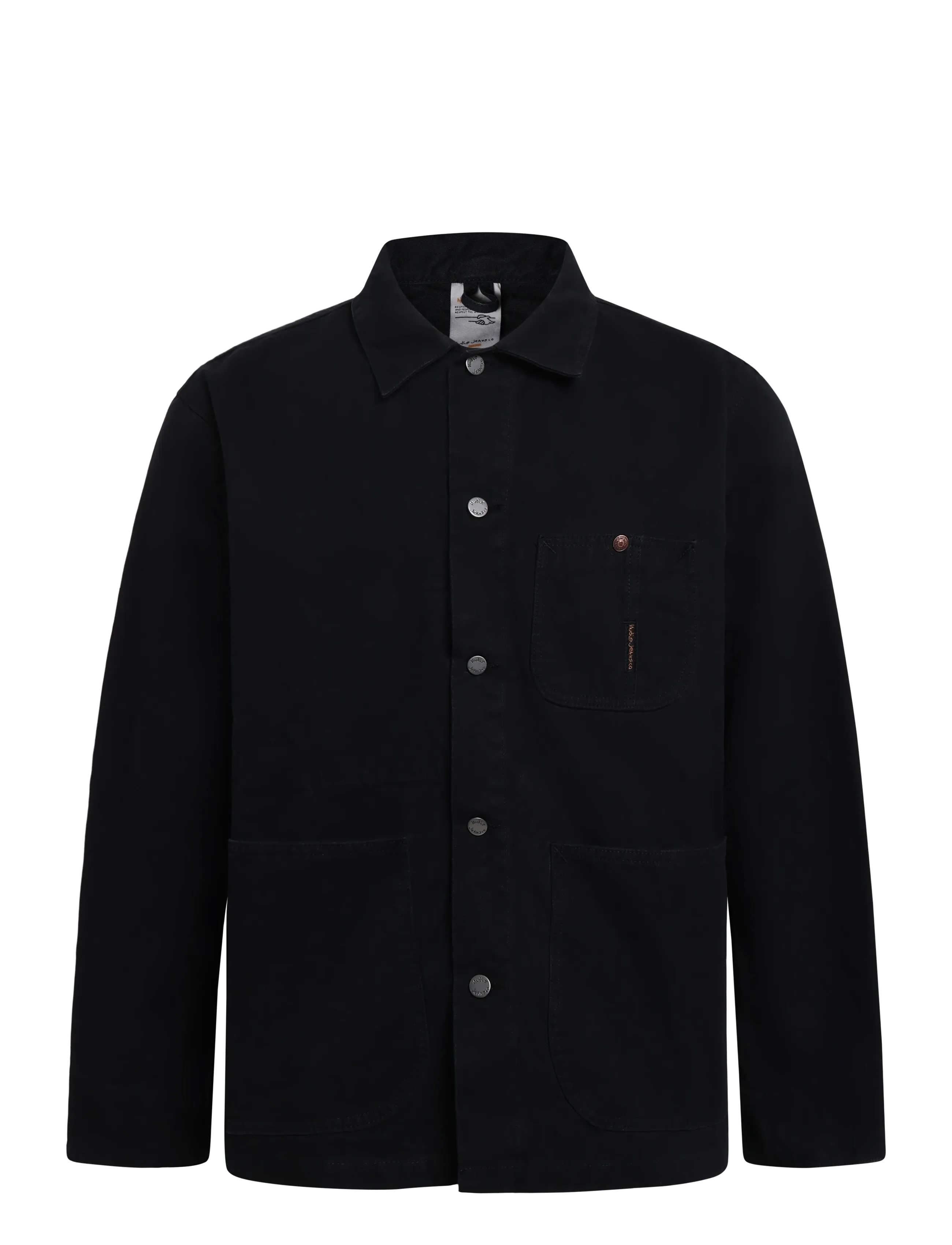 Nudie Jeans - Howie Chore Jacket Duck Canvas Black - höstjackor - black - 1