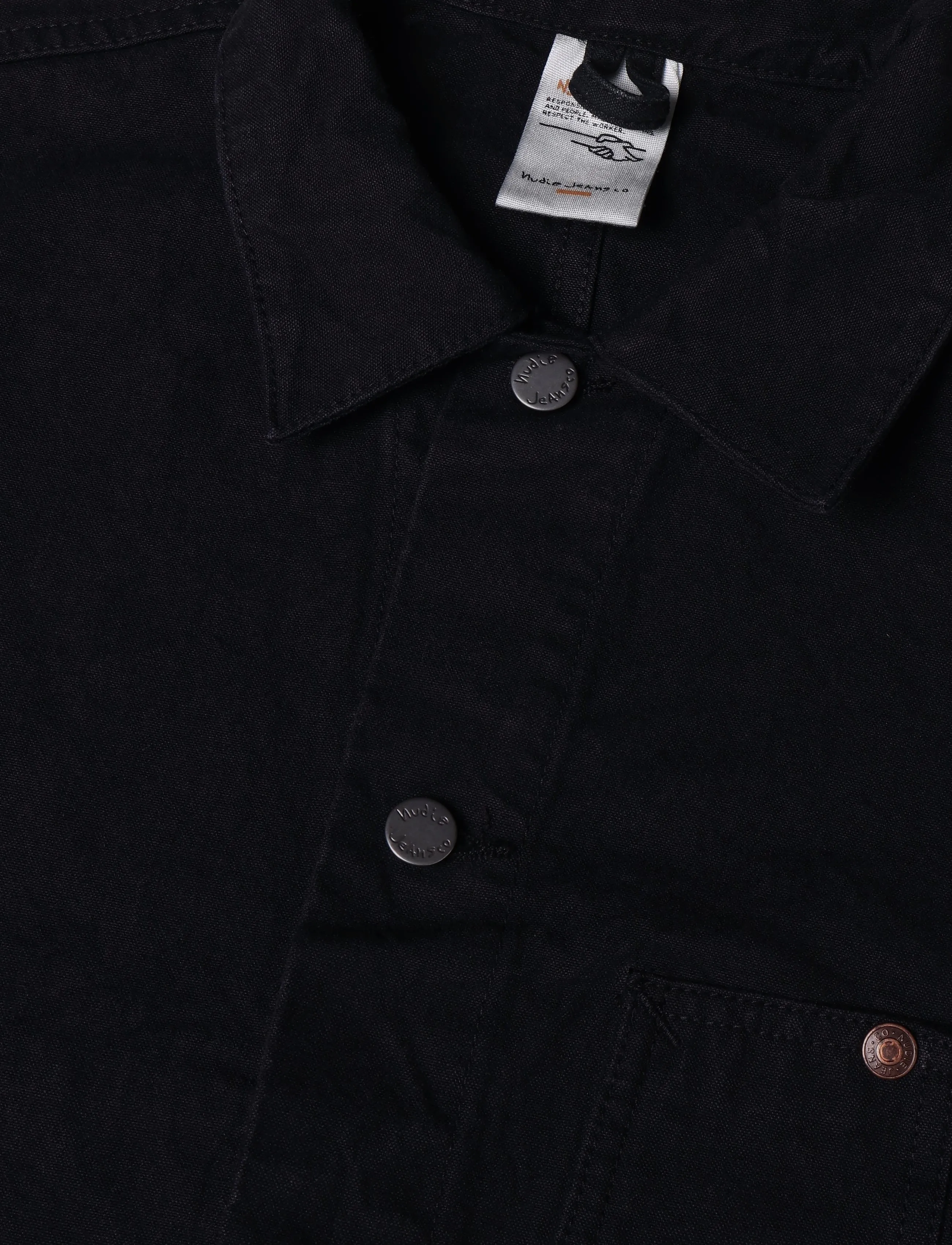 Nudie Jeans - Howie Chore Jacket Duck Canvas Black - höstjackor - black - 3
