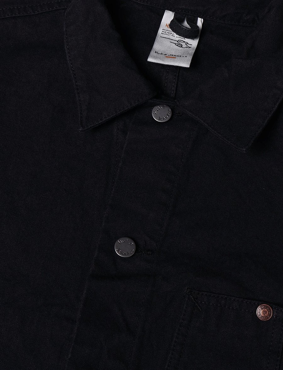 Nudie Jeans - Howie Chore Jacket Duck Canvas Black - höstjackor - black - 3