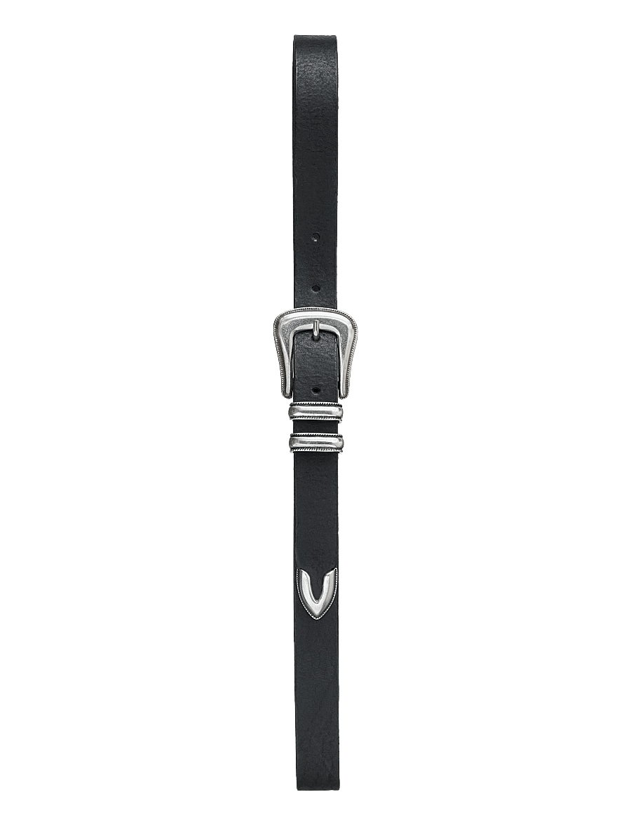 Nudie Jeans - Western Silver Belt Black - ledergürtel - black - 1