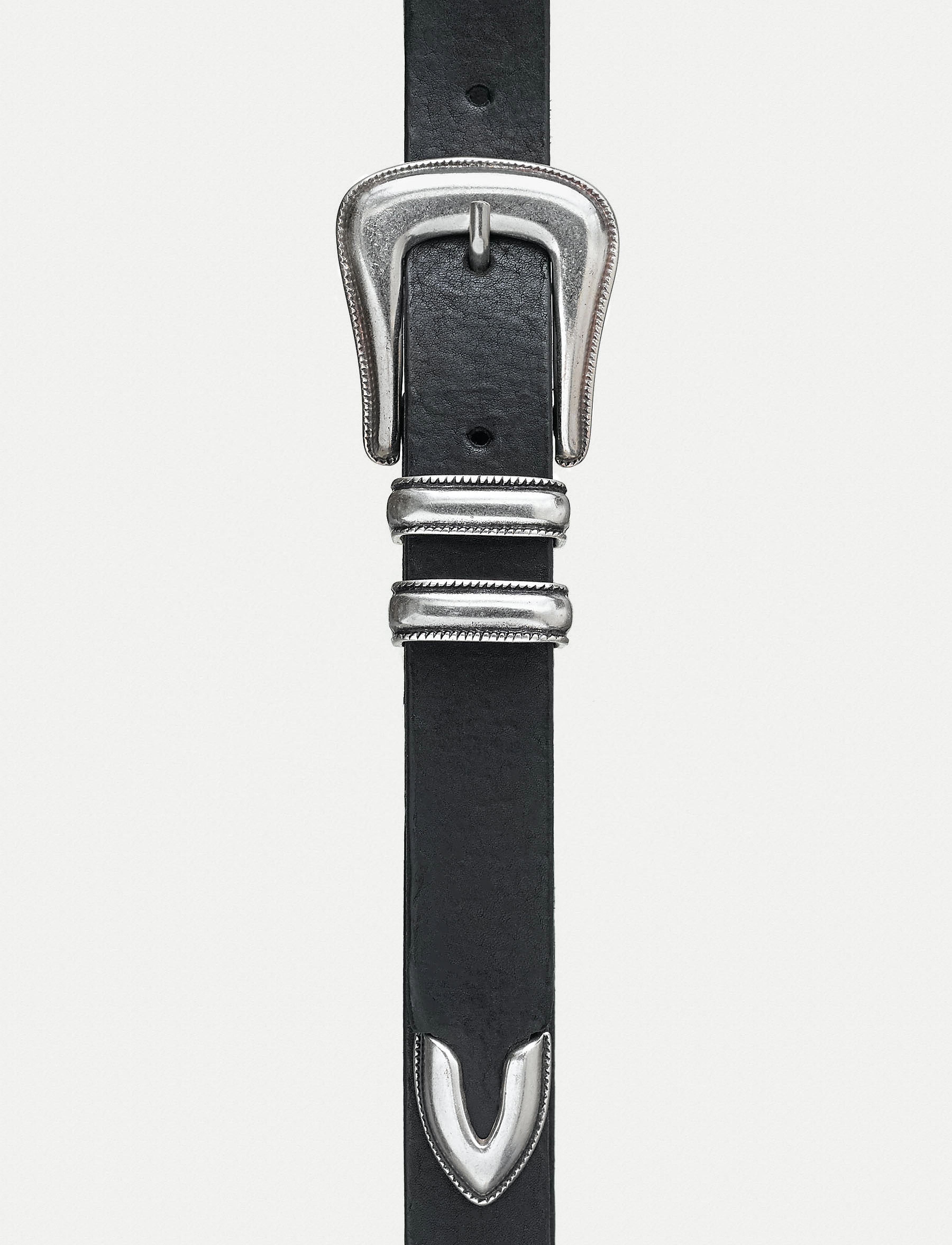 Nudie Jeans Western Silver Belt Black, 90 cm, Belts, Schwarz - Classic Frauen
