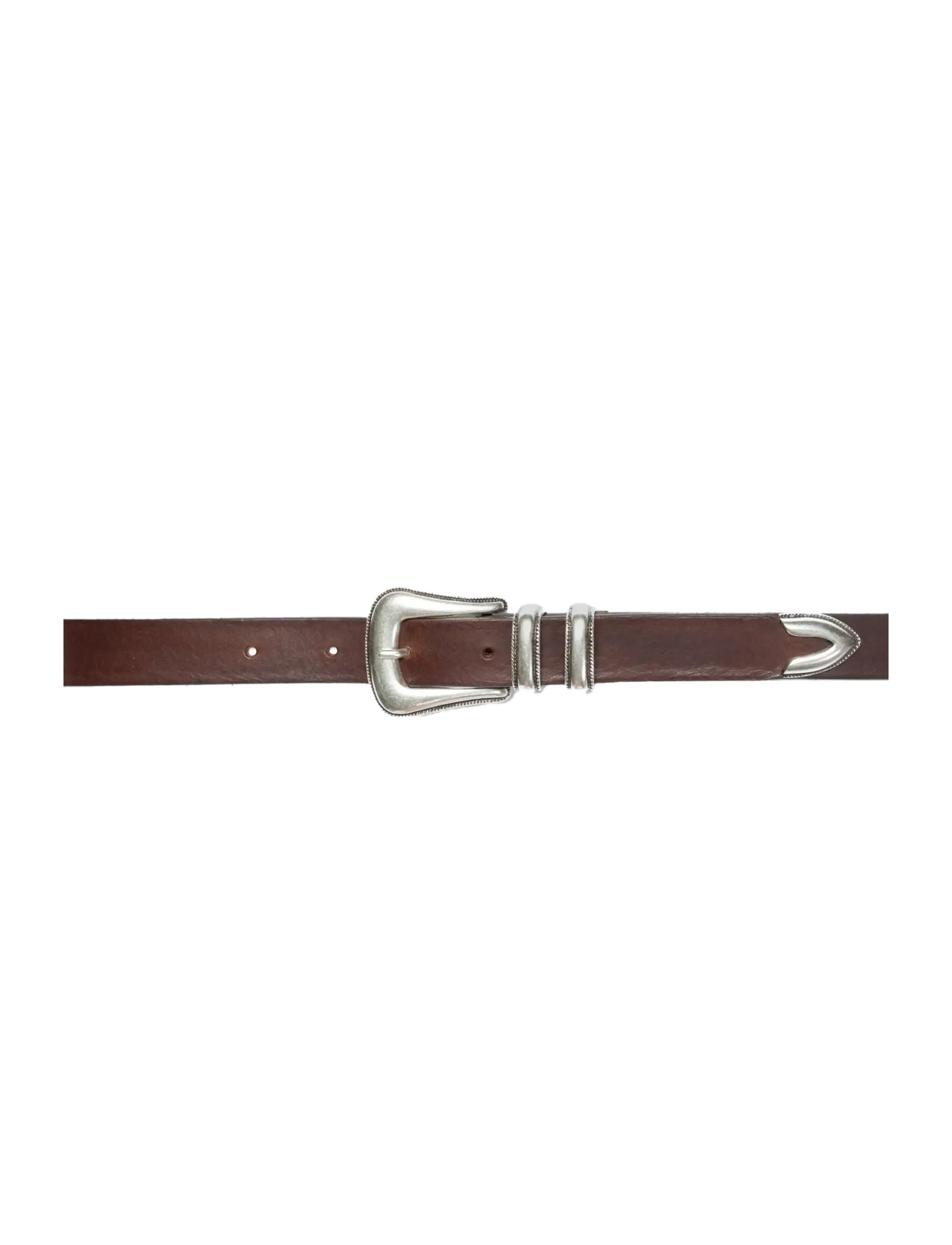 Nudie Jeans - Western Silver Belt Black - nahkrihmad - dark brown - 1