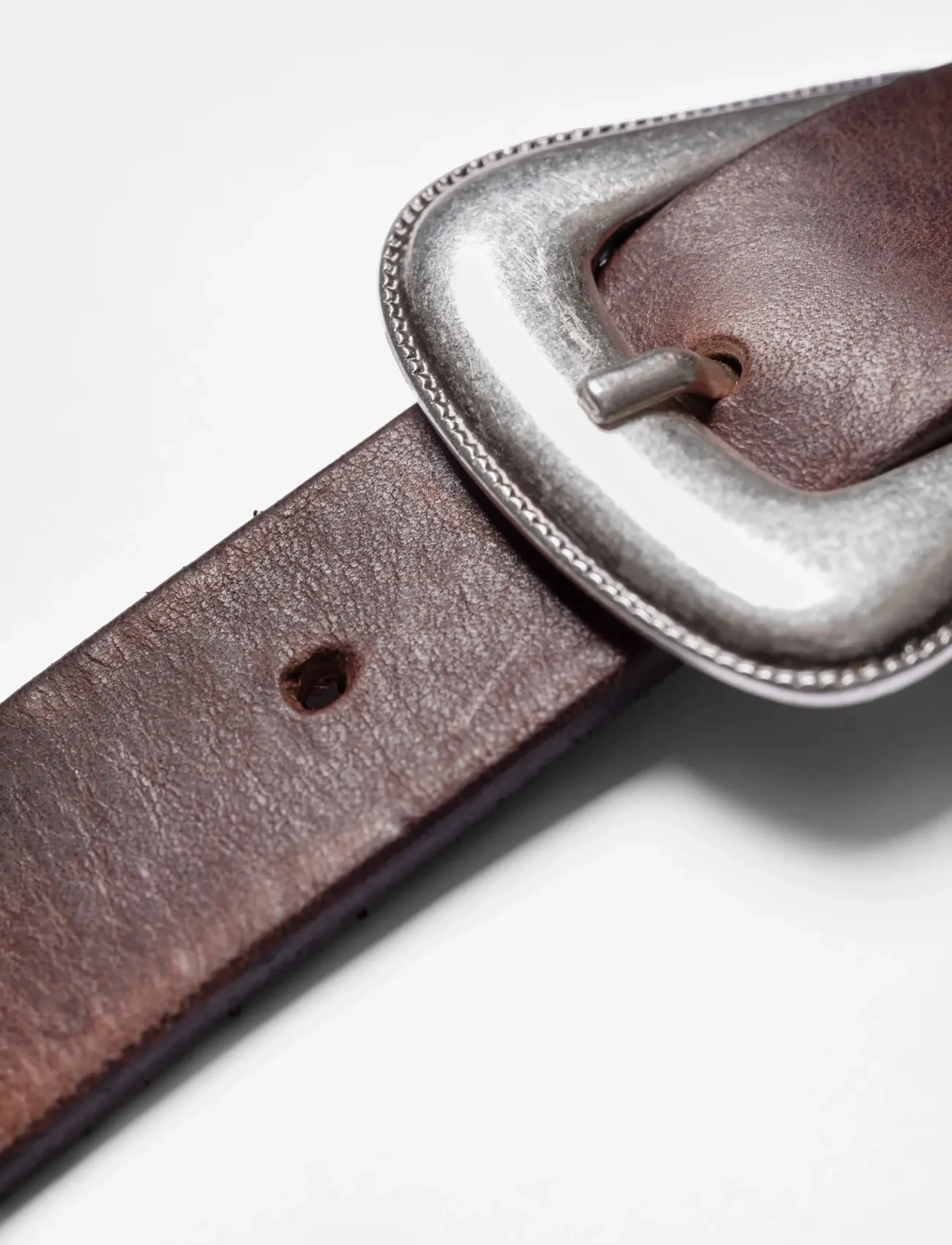 Nudie Jeans - Western Silver Belt Black - nahkrihmad - dark brown - 2