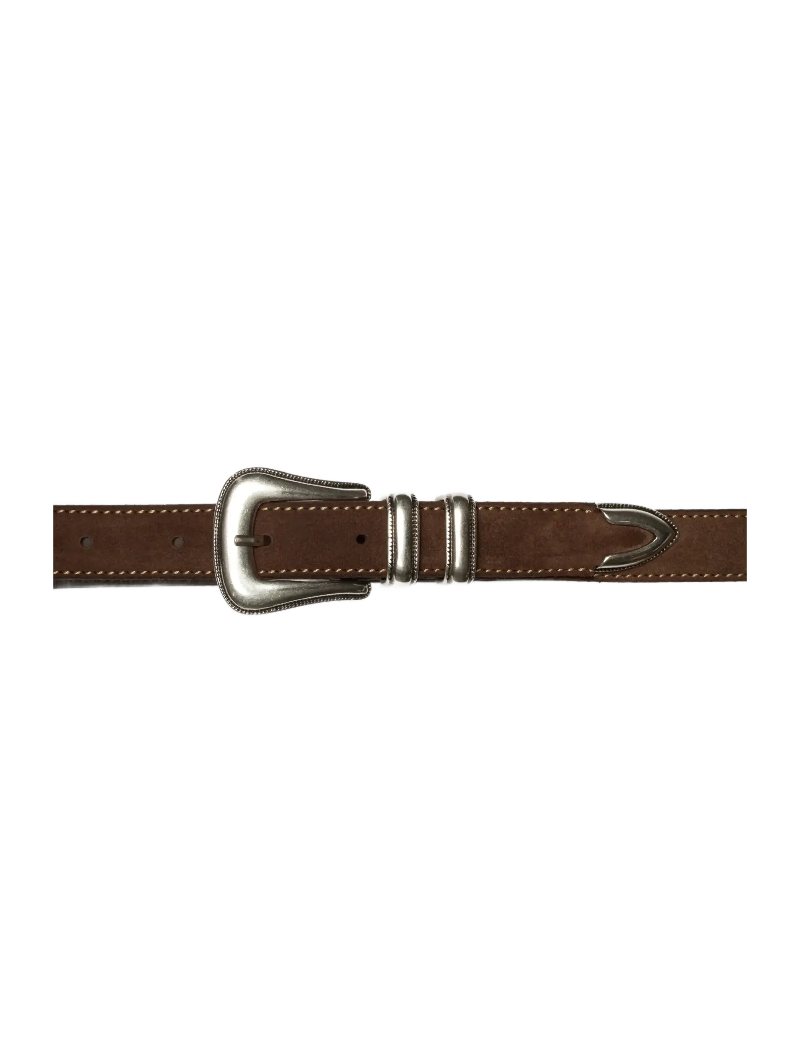 Nudie Jeans - Western Suede Silver Belt Dark Brown - klassiske bælter - dark brown - 1