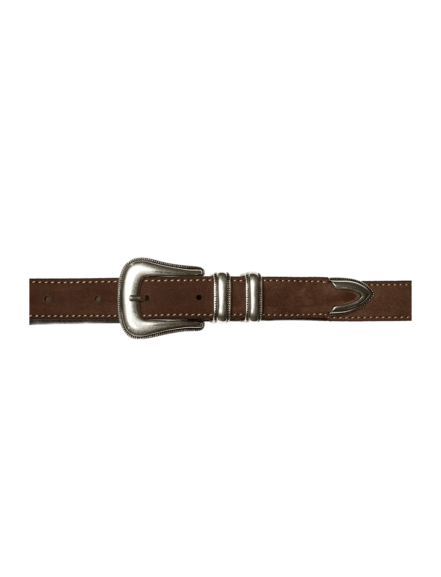Nudie Jeans - Western Suede Silver Belt Dark Brown - ceintures classiques - dark brown - 1