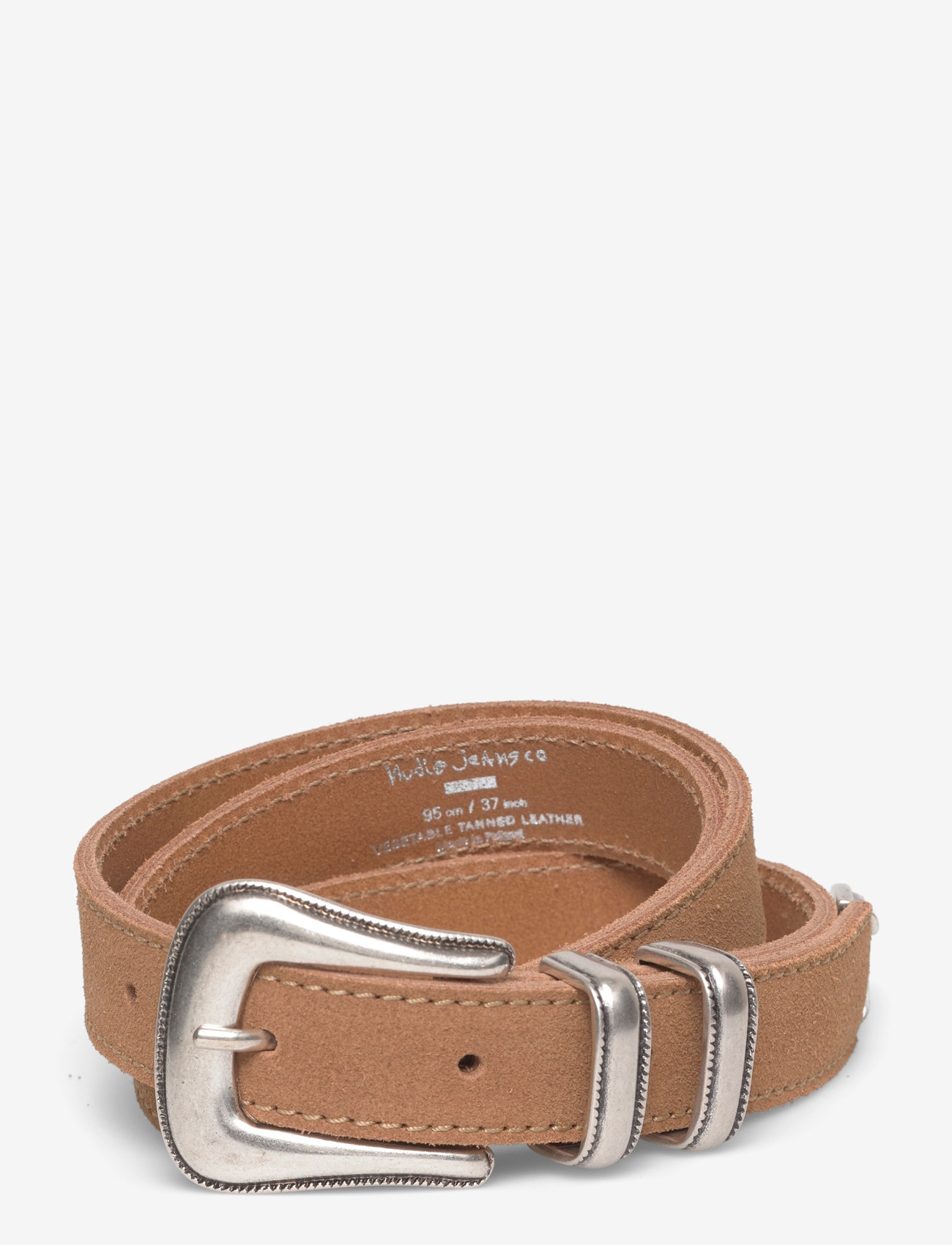 Nudie Jeans - Western Suede Silver Belt Tobaccco - klassikalised vööd - tobacco - 0